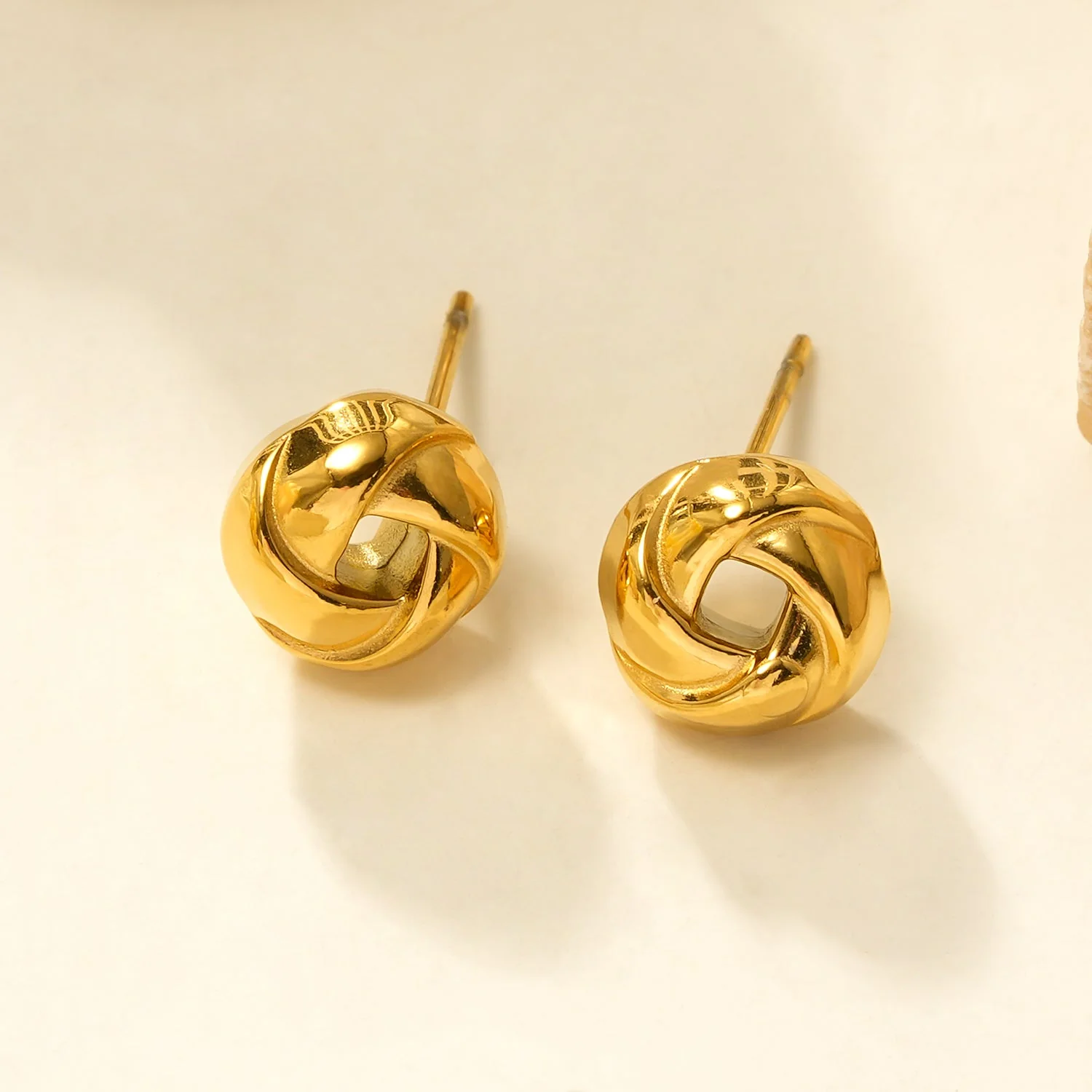 JATANI (Small) Gold: Love Knot Stud Earrings – Timeless Symbol of Eternal Love & Elegant Jewelry Gift - Image 3