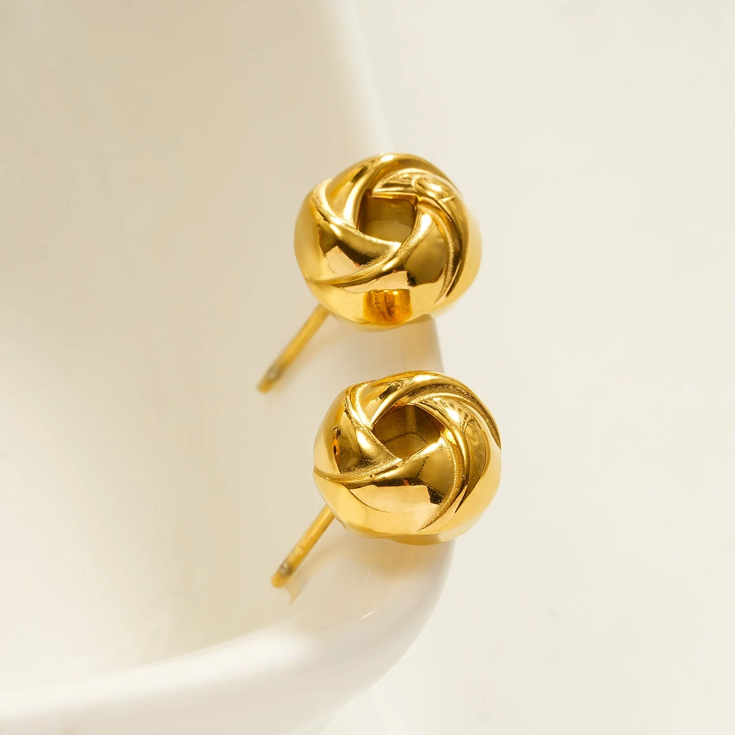 JATANI (Small) Gold: Love Knot Stud Earrings – Timeless Symbol of Eternal Love & Elegant Jewelry Gift - Image 4