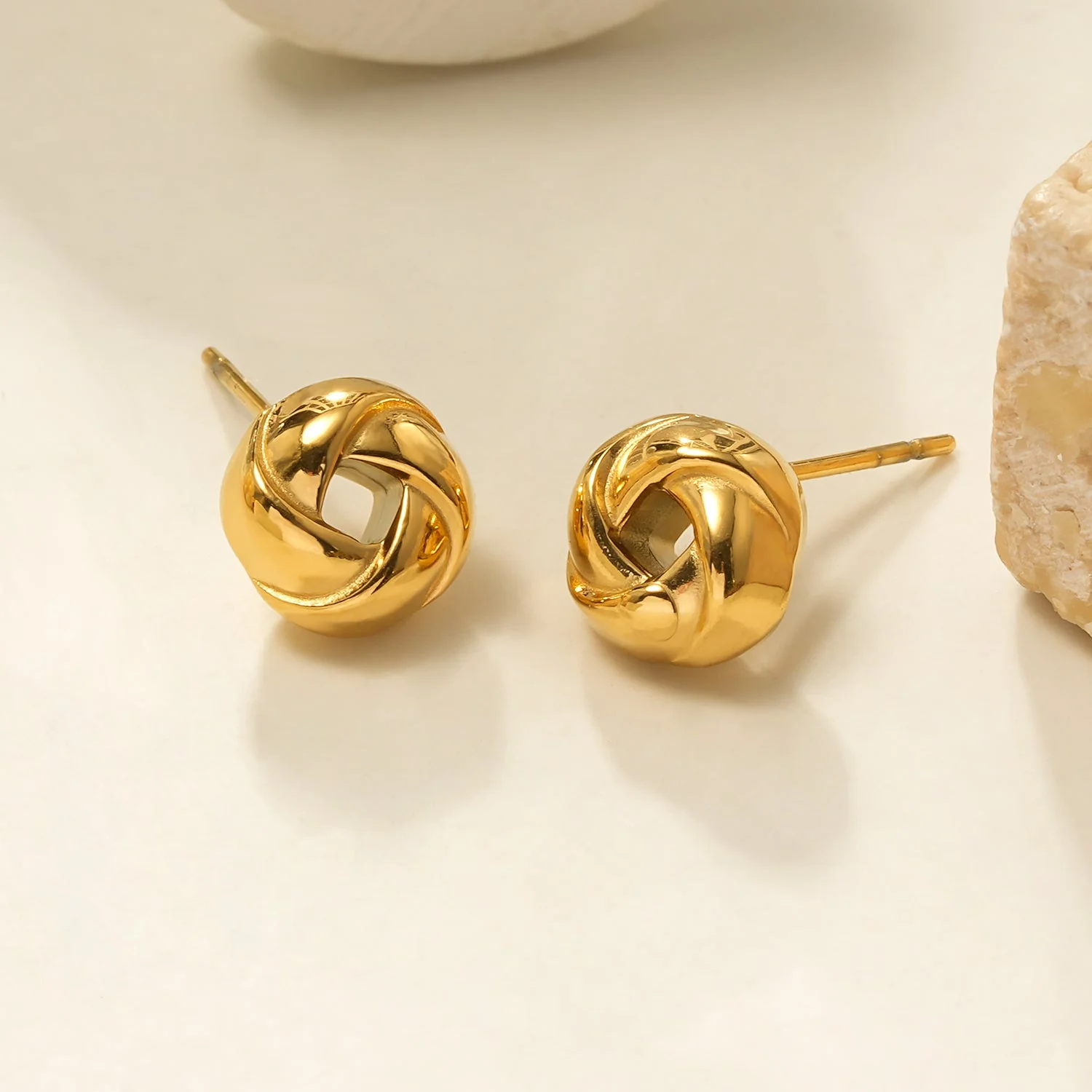 JATANI (Small) Gold: Love Knot Stud Earrings – Timeless Symbol of Eternal Love & Elegant Jewelry Gift - Image 5