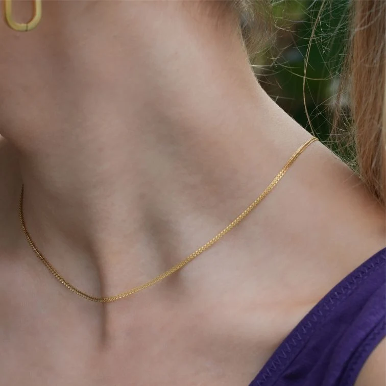 JOSEPHA Mini Textured Dainty Gold Chain - Image 5