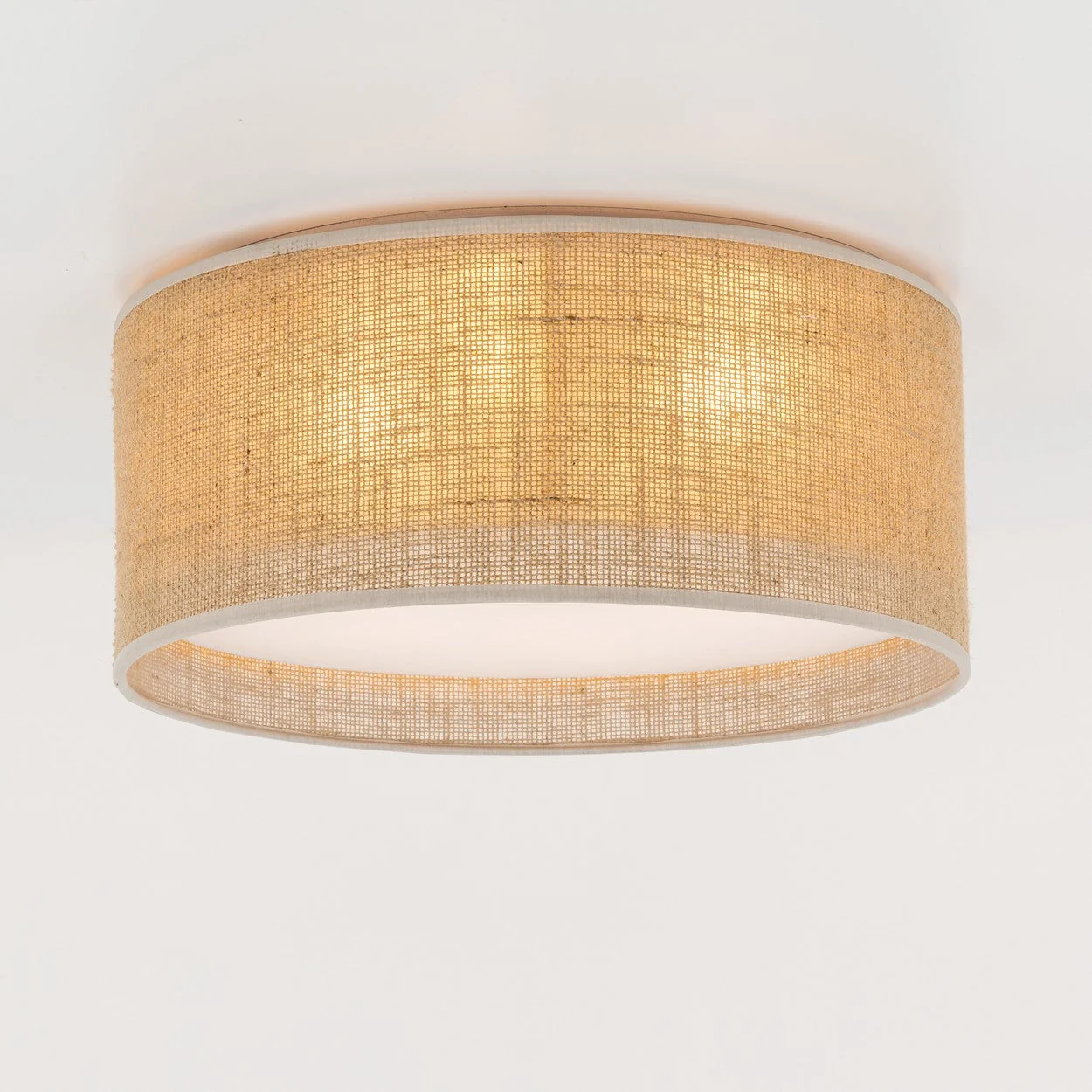 JUTE Natural Flush Mount Ceiling Light for Bedroom, Hallway & Living Room - Image 3