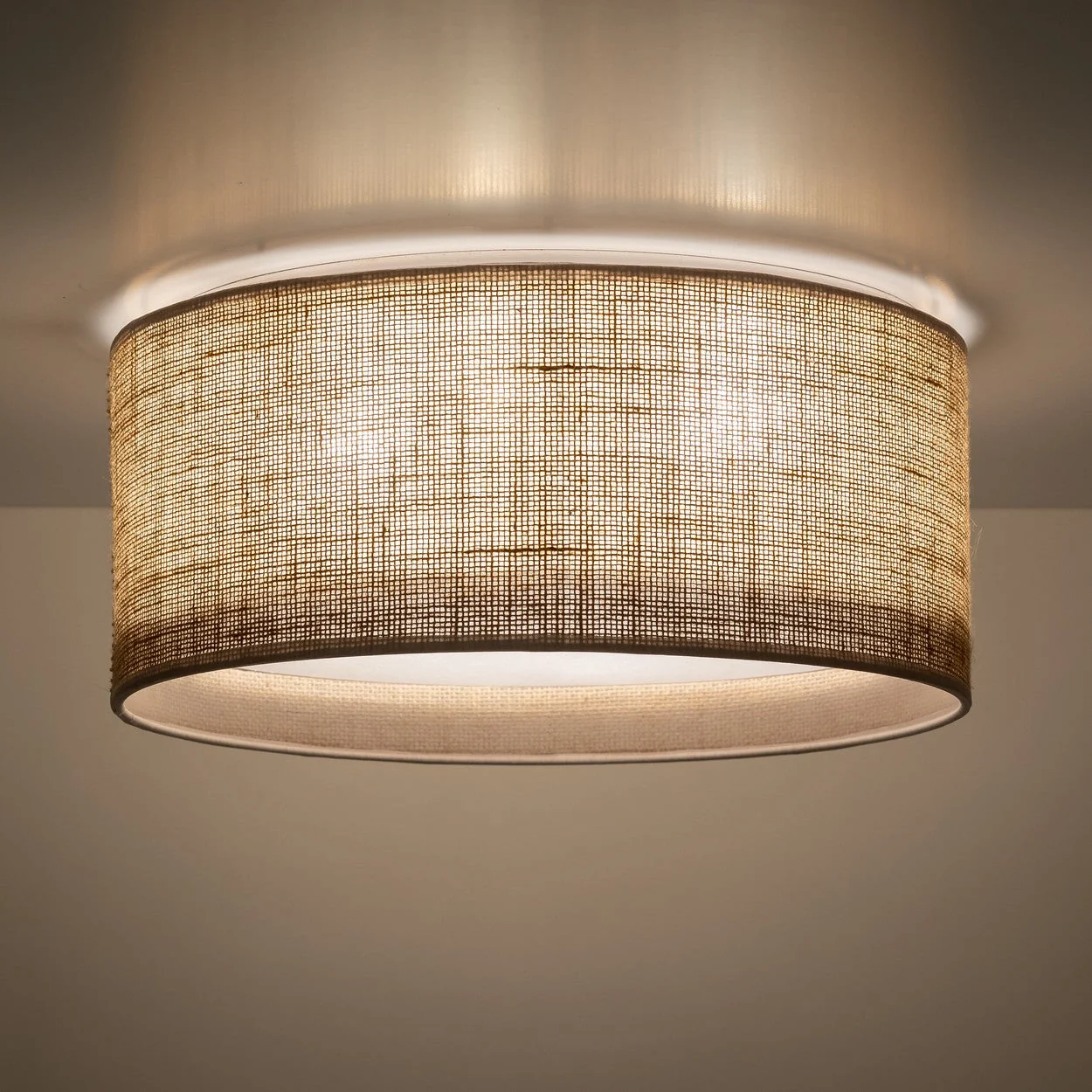 JUTE Natural Flush Mount Ceiling Light for Bedroom, Hallway & Living Room - Image 6