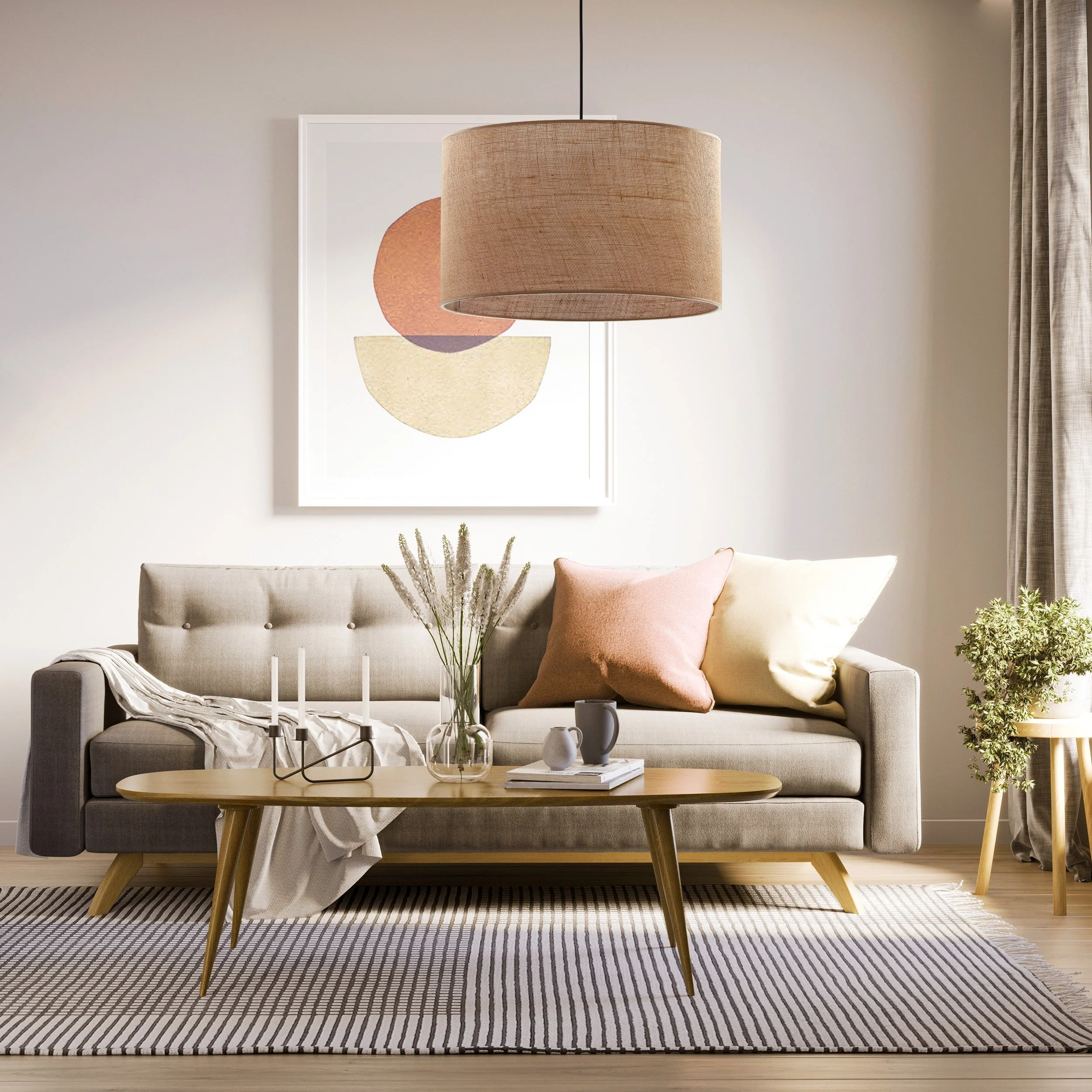 JUTE Natural Woven Pendant Light for Dining Room, Bedroom & Warm Scandinavian Interiors - Image 14