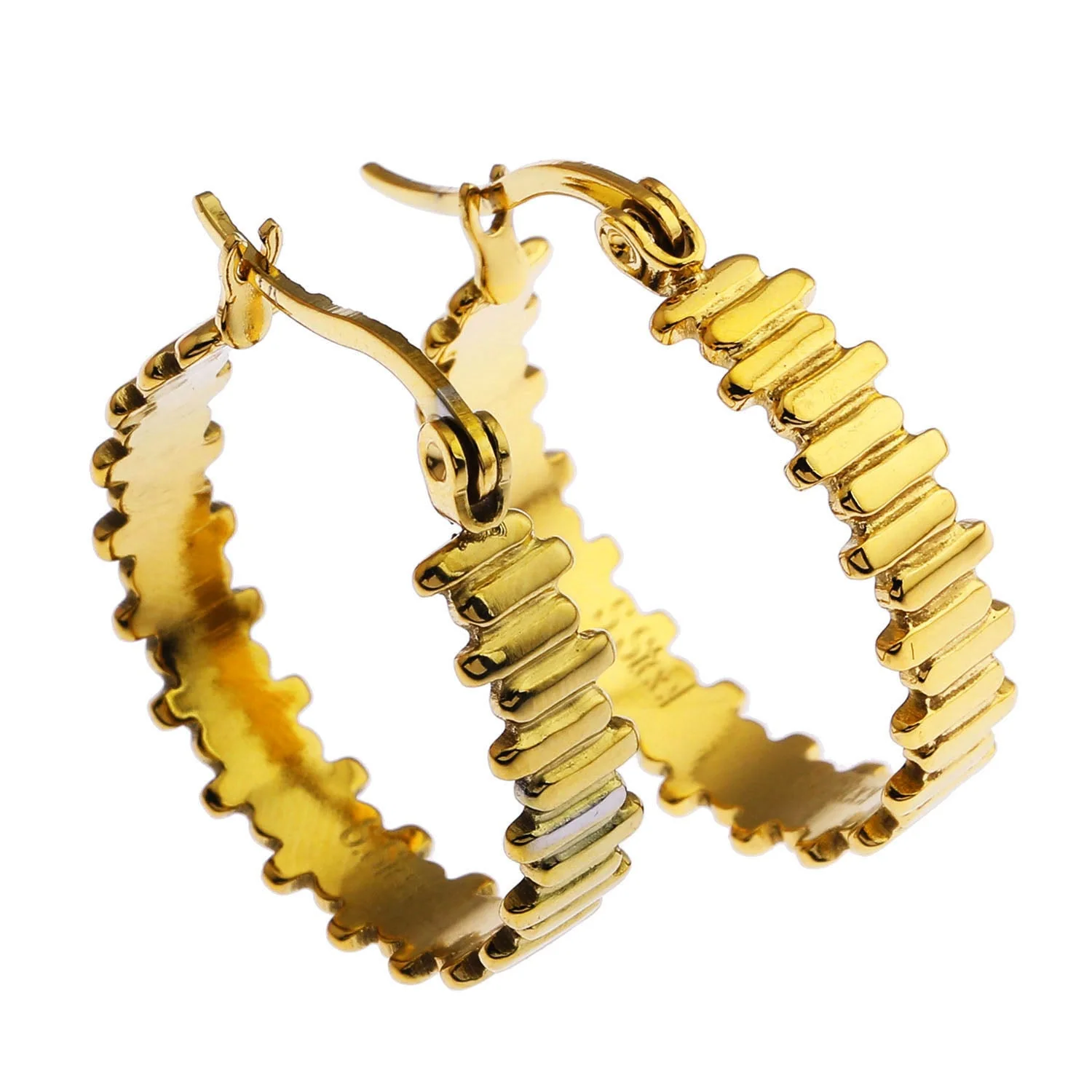 KANA Uneven Laddered Hoop Earrings - Image 4