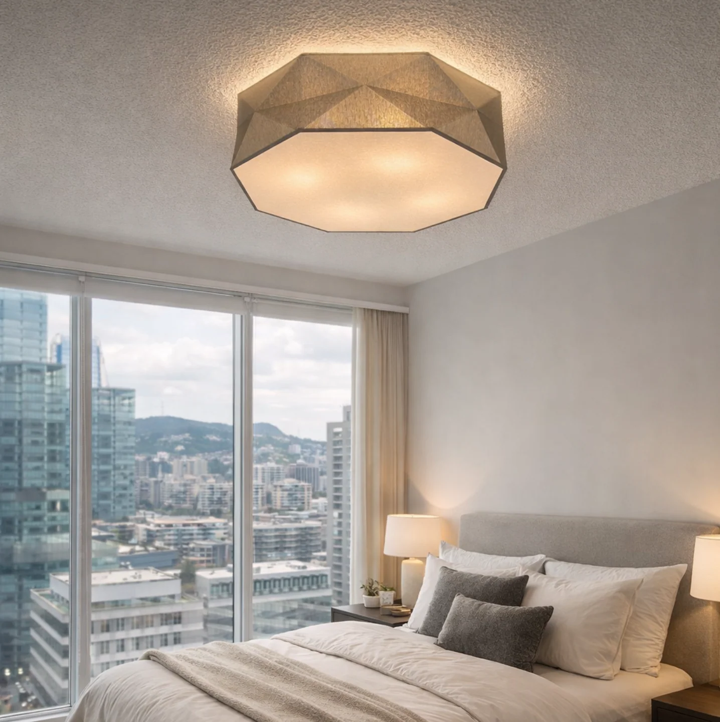 KANTOOR Gray Modern Flush Mount Light - Image 4