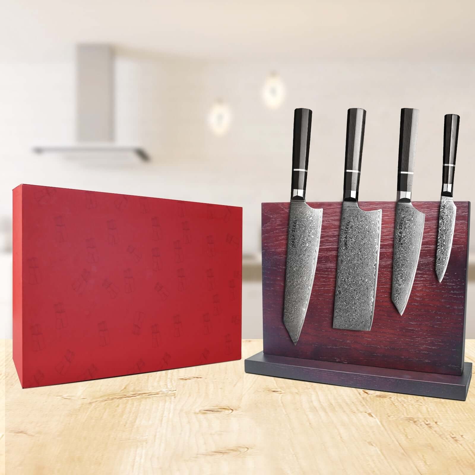KASAI KOGATANA FIVE | Essential 5 pcs Knife set | 4 Knives with Magnetic Wood Block - Image 7
