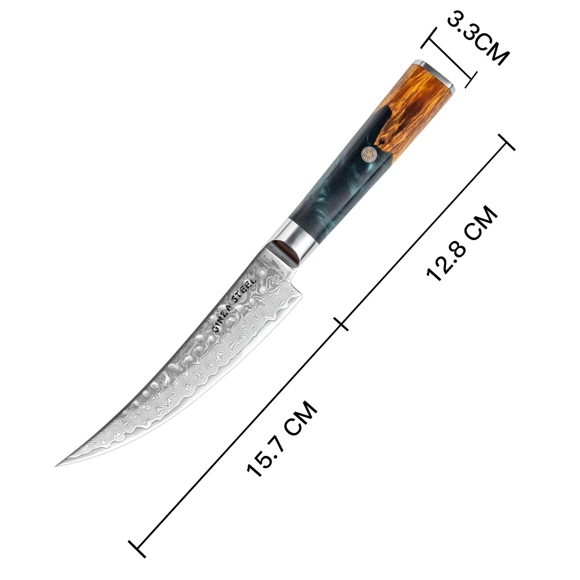Kaze Katana Boning Knife 6″ | Damascus Steel by Ginza Steel - Image 3