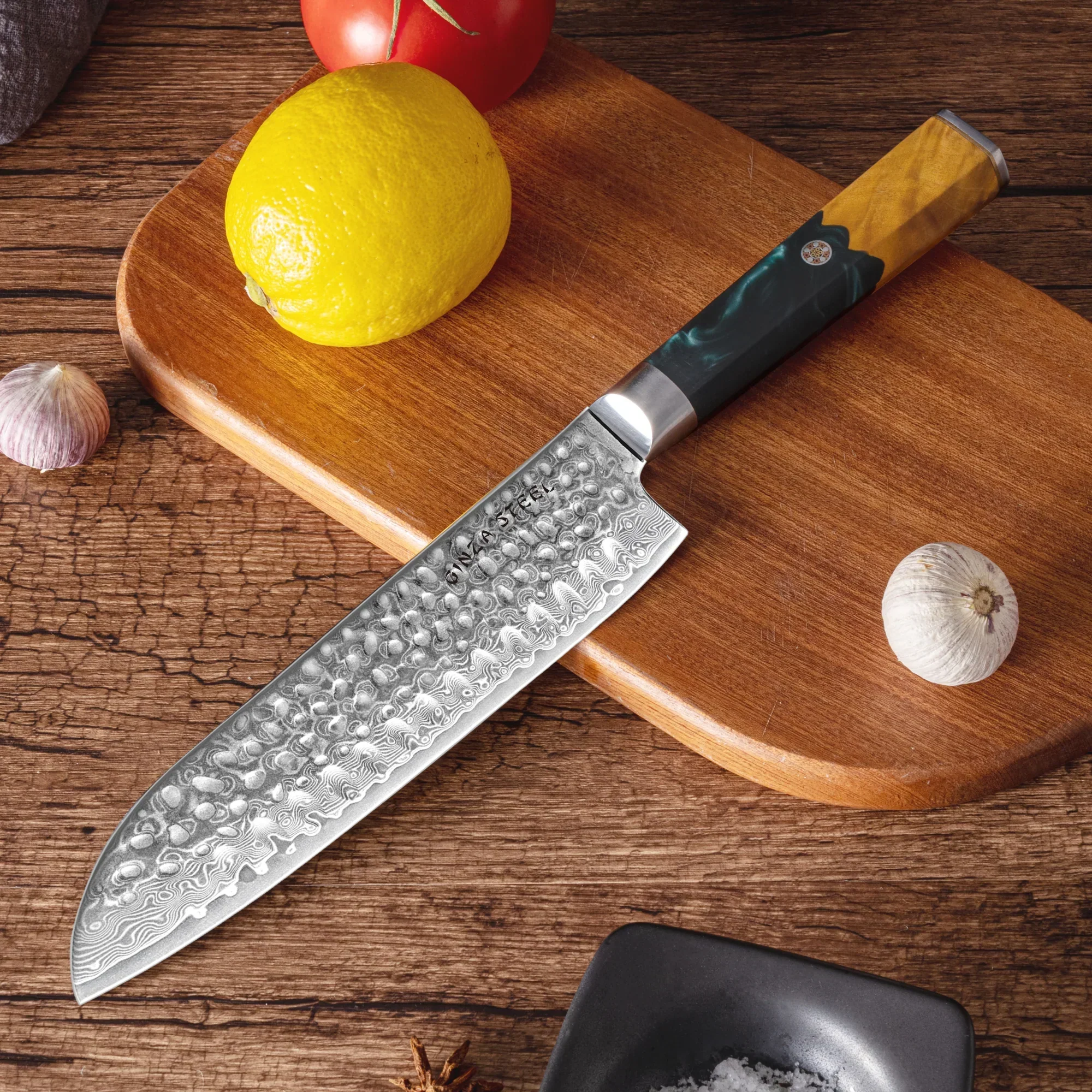 Kaze Katana Santoku Knife 7″ | Damascus Steel by Ginza Steel - Image 4