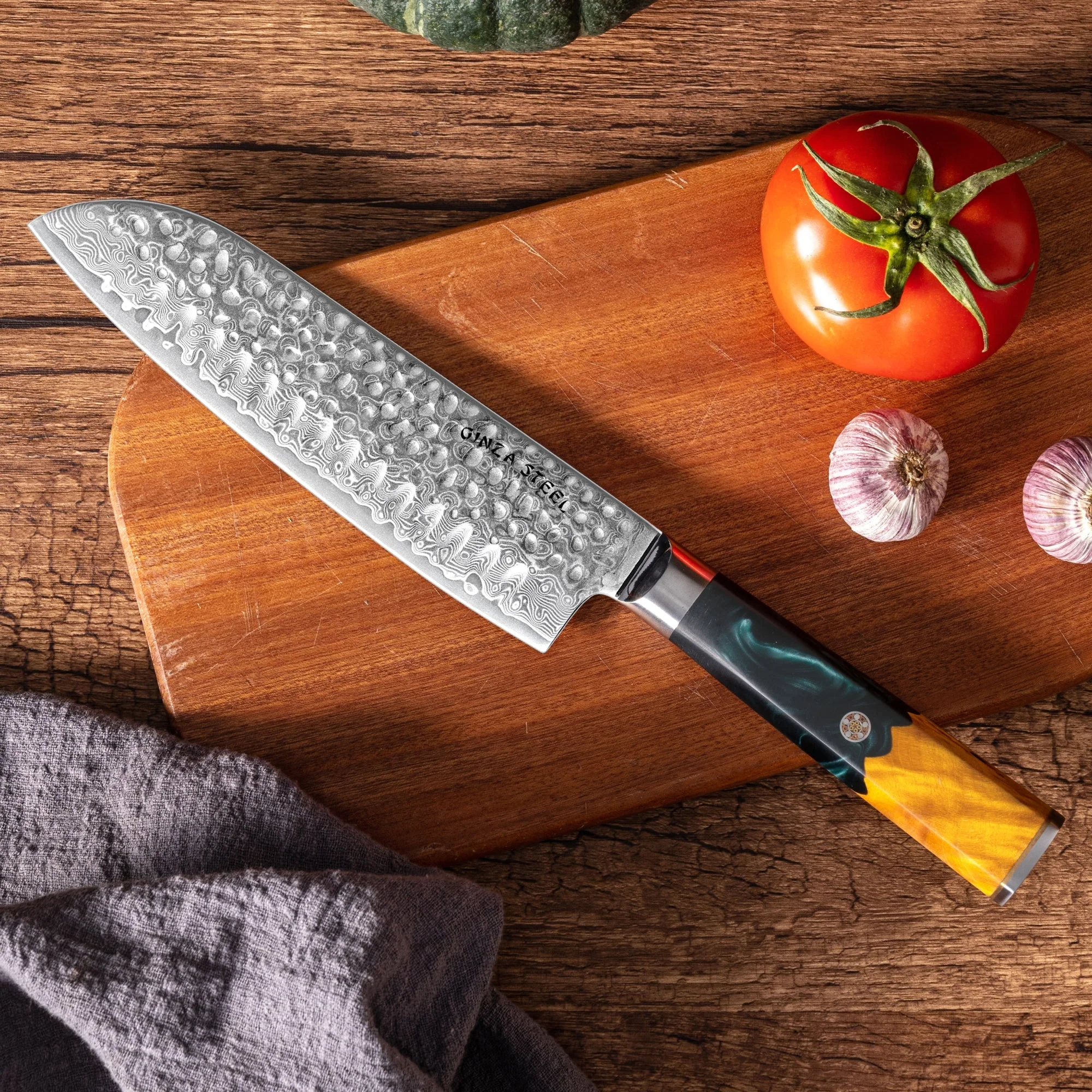 Kaze Katana Santoku Knife 7″ | Damascus Steel by Ginza Steel - Image 5