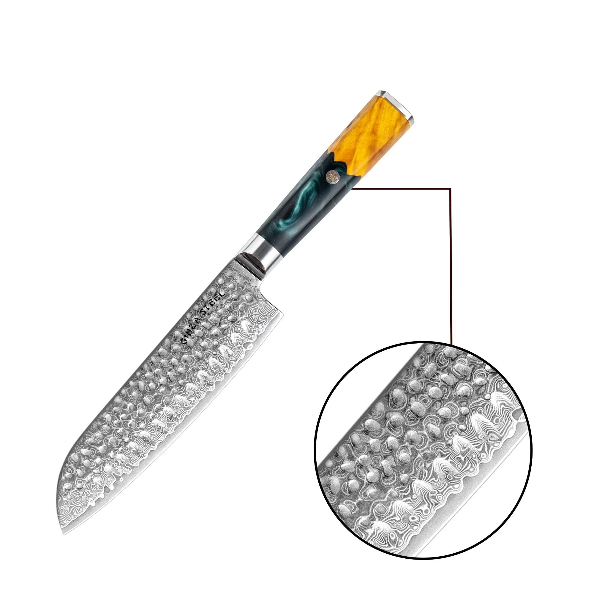 Kaze Katana Santoku Knife 7″ | Damascus Steel by Ginza Steel - Image 6