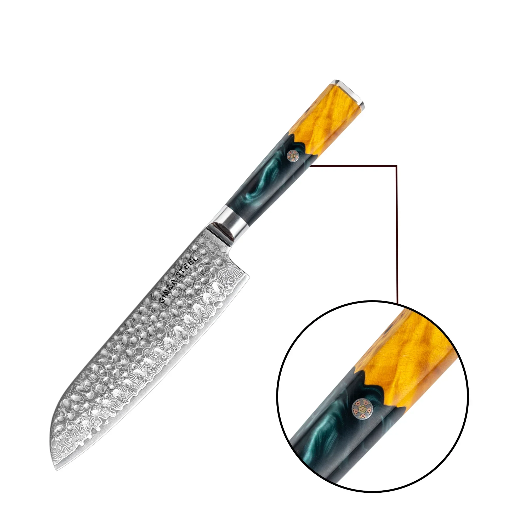 Kaze Katana Santoku Knife 7″ | Damascus Steel by Ginza Steel - Image 7