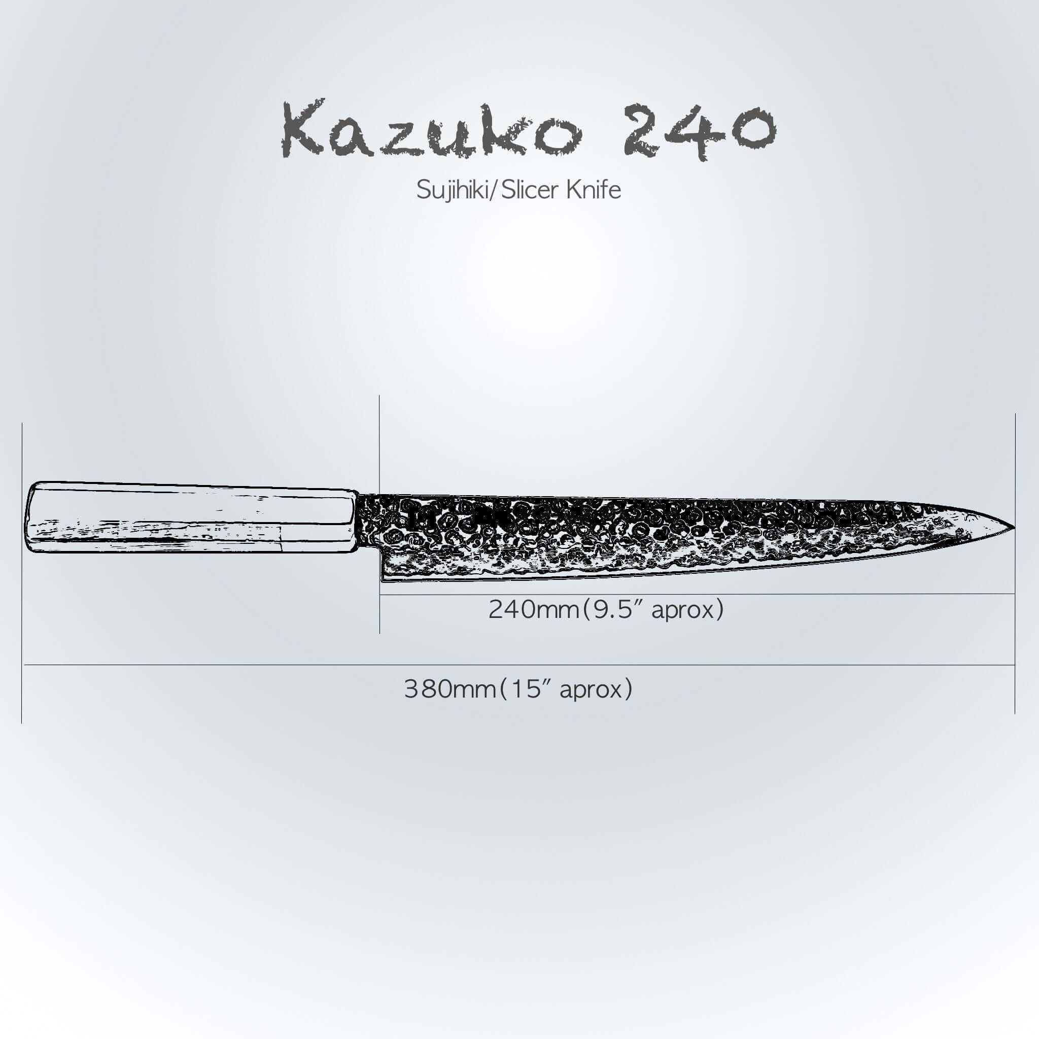 KAZUKO 240 - Sujihiki/Slicer 240mm Blade - Image 6