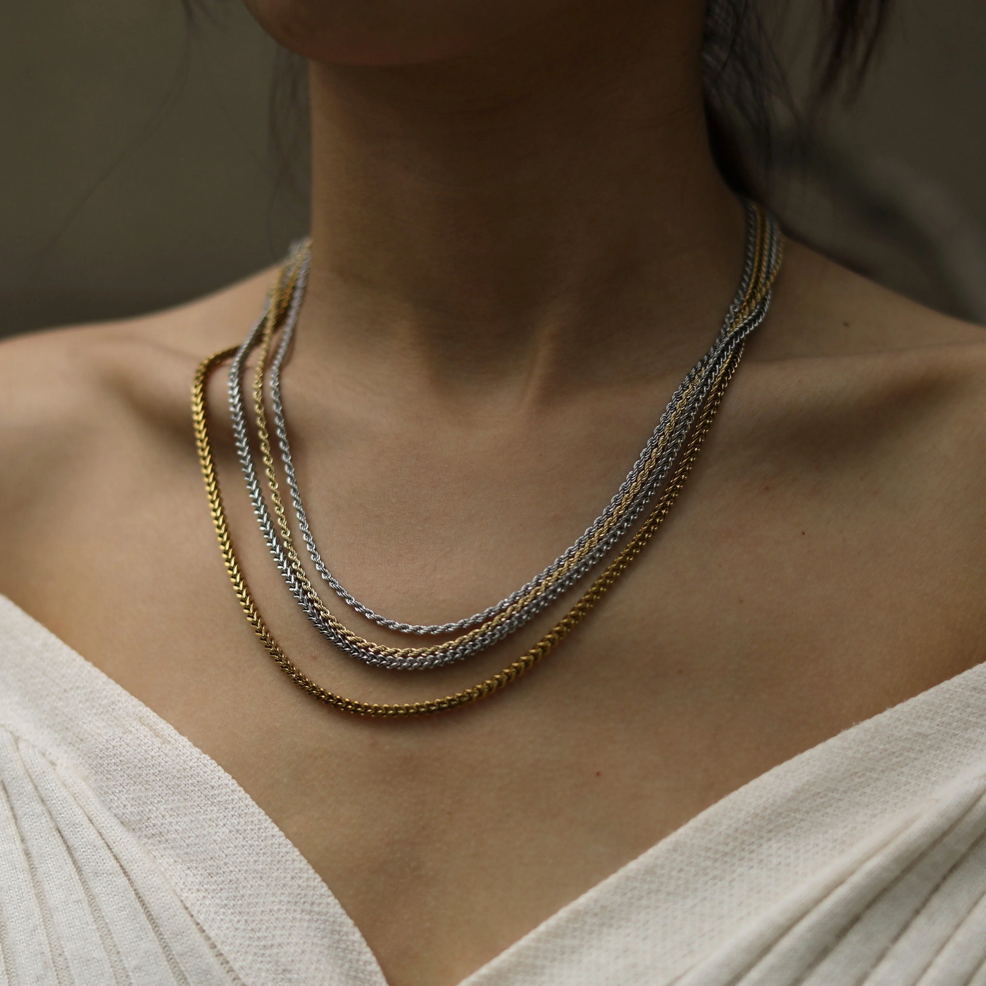 KIRA: Rope Chain Silver Necklace 28 Inches - Image 8