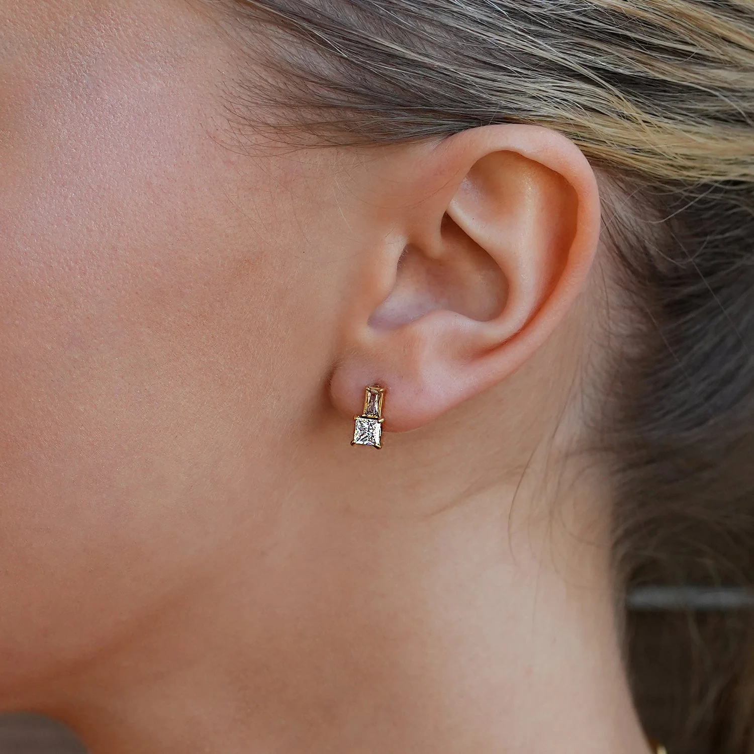 KIRA 'Shine in Style' Retro Crystal & Zirconia Stud Earrings - Image 6