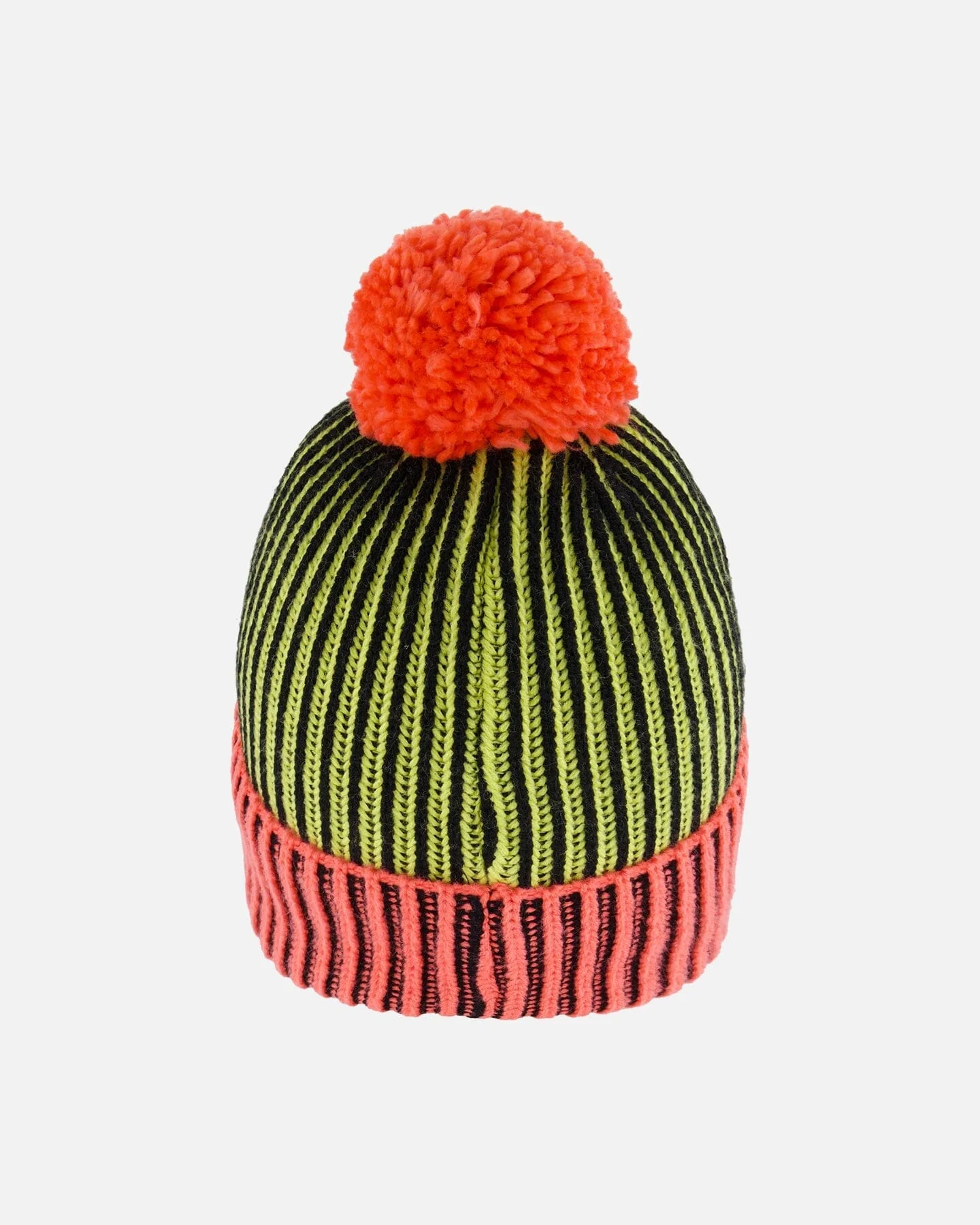 Knit Hat Black, Lime And Coral - Image 3