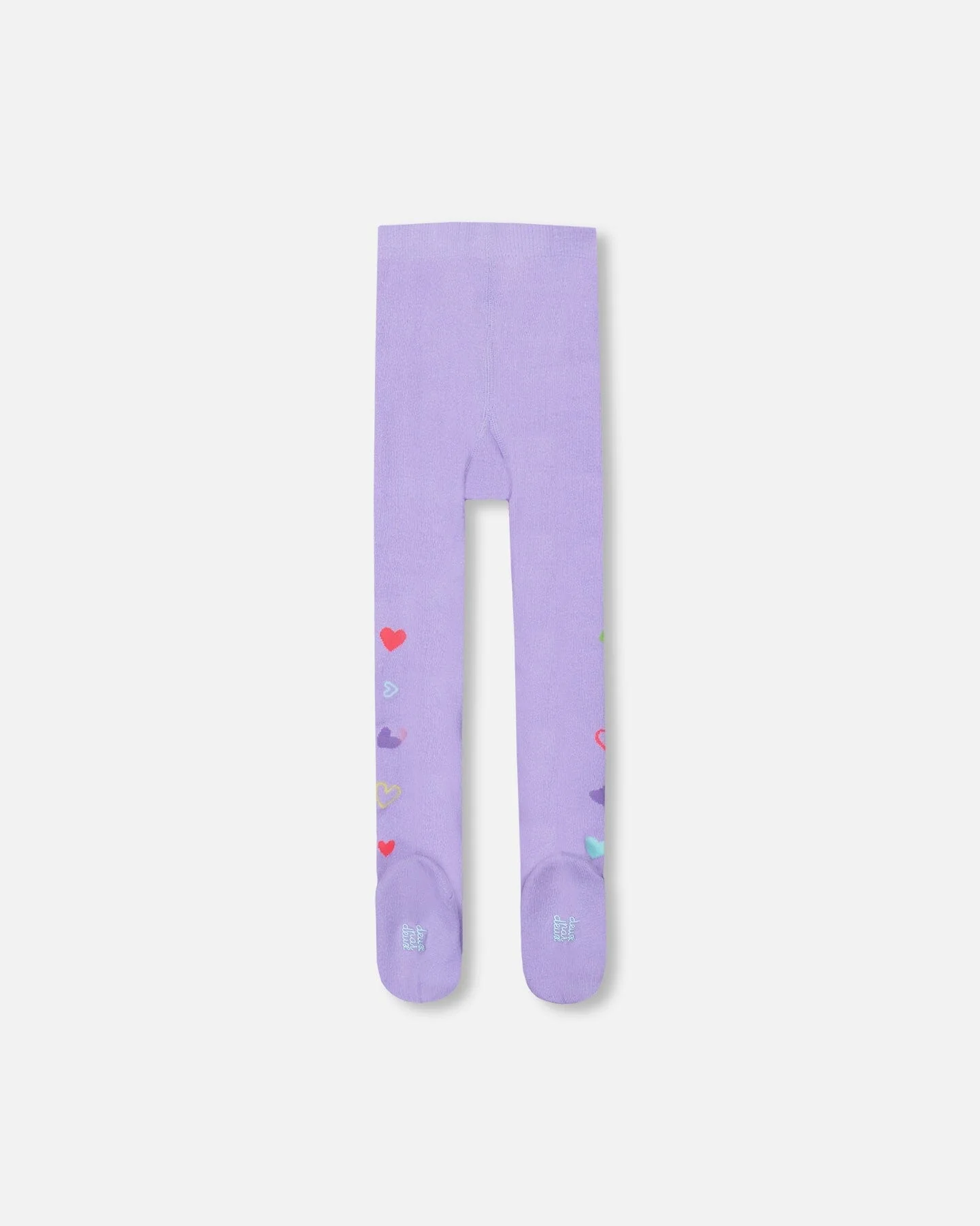 Knit Tights Lavender With Hearts - Image 3