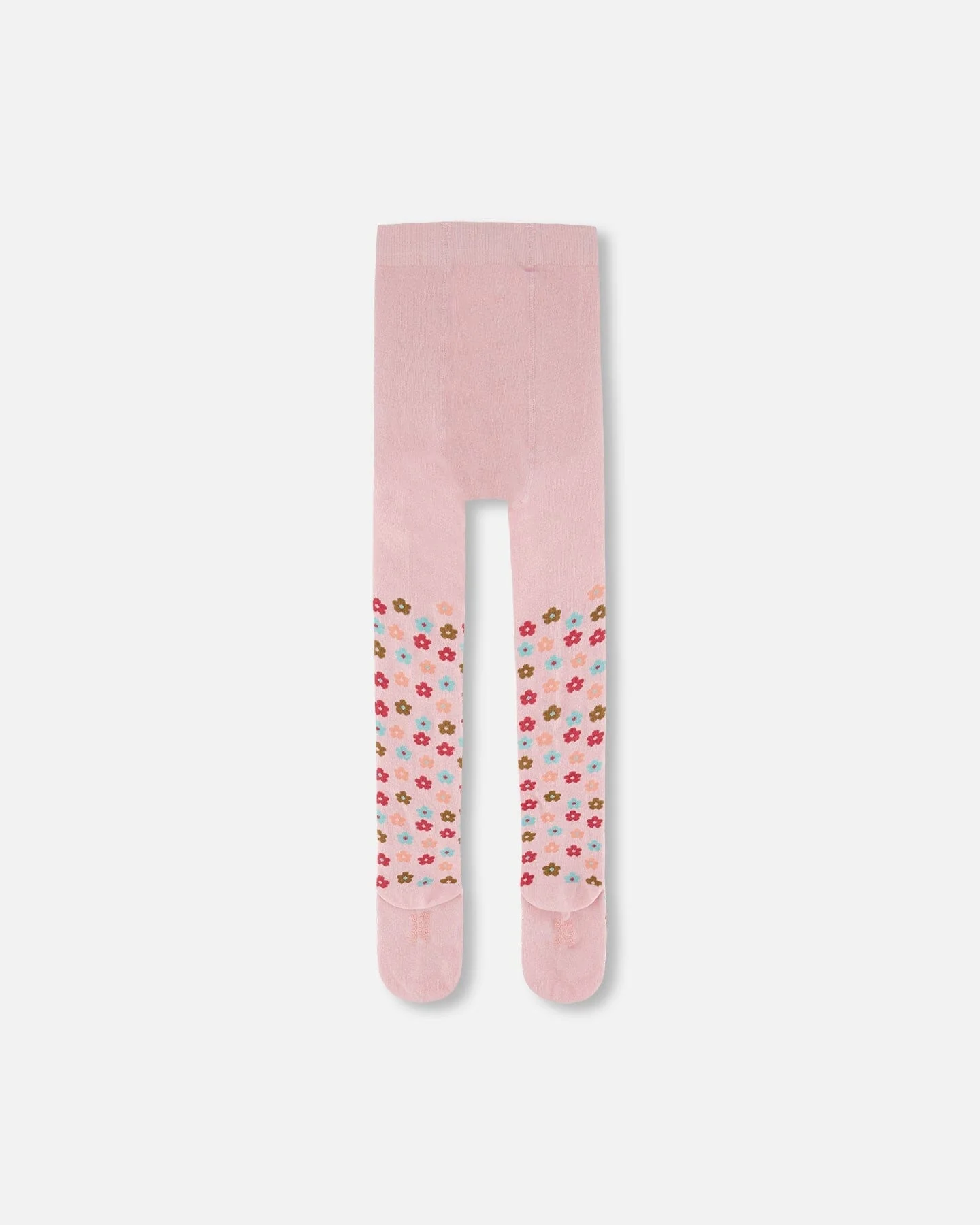 Knit Tights Light Pink With Flowers - Image 3