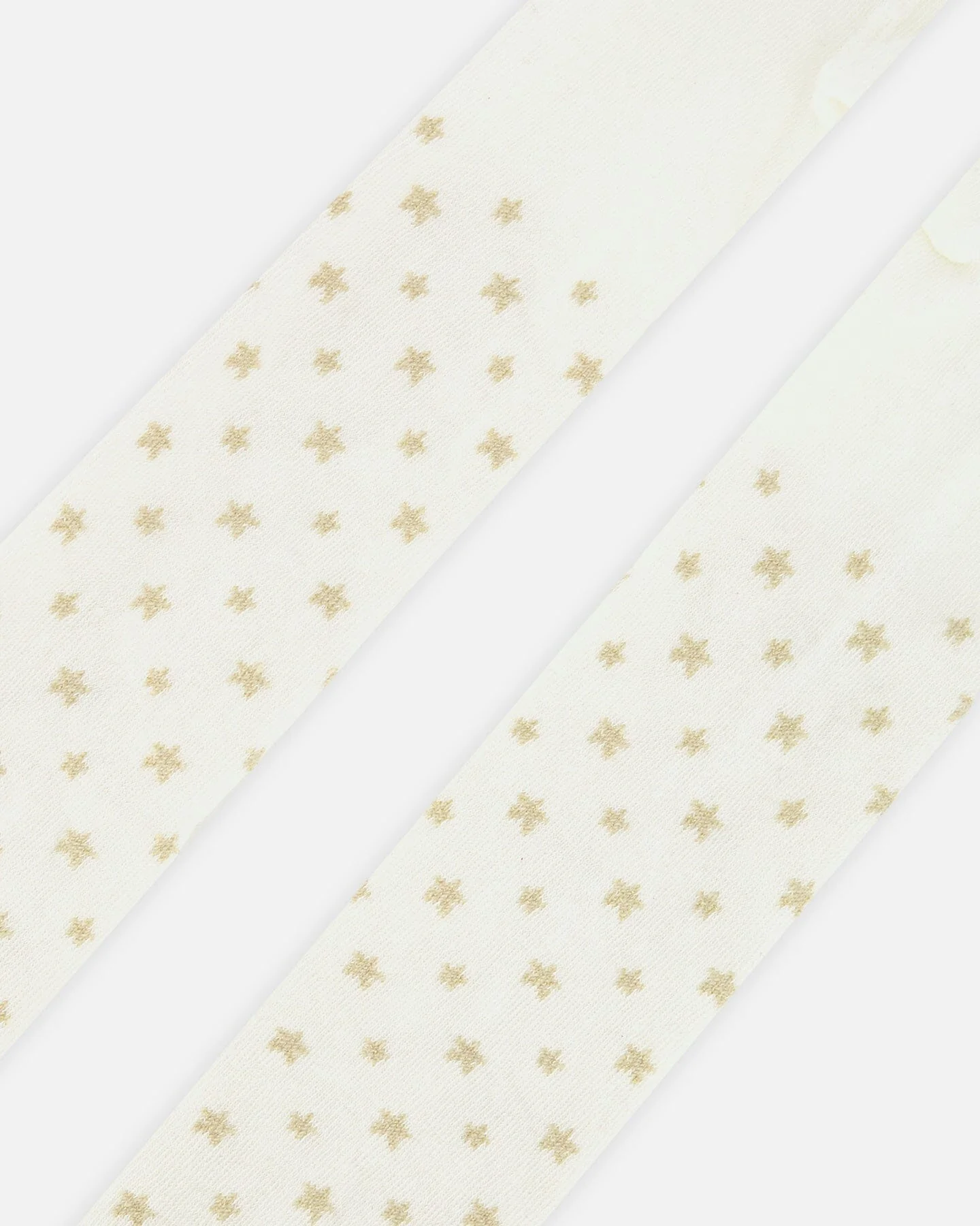 Knit Tights Off-White With Golden Star Pattern - Image 3