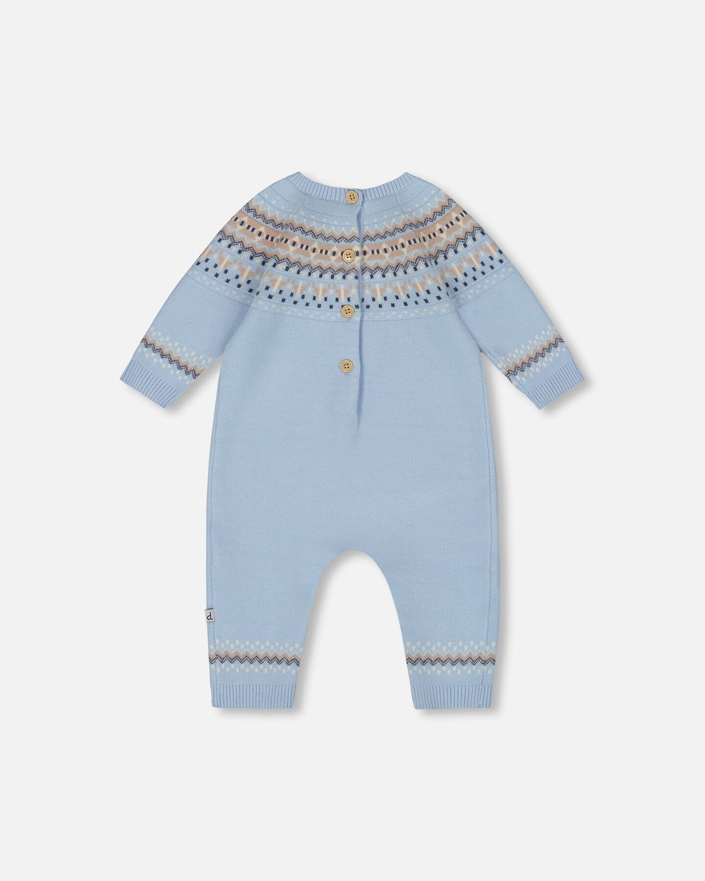 Knitted Jacquard Romper Light Blue - Image 3