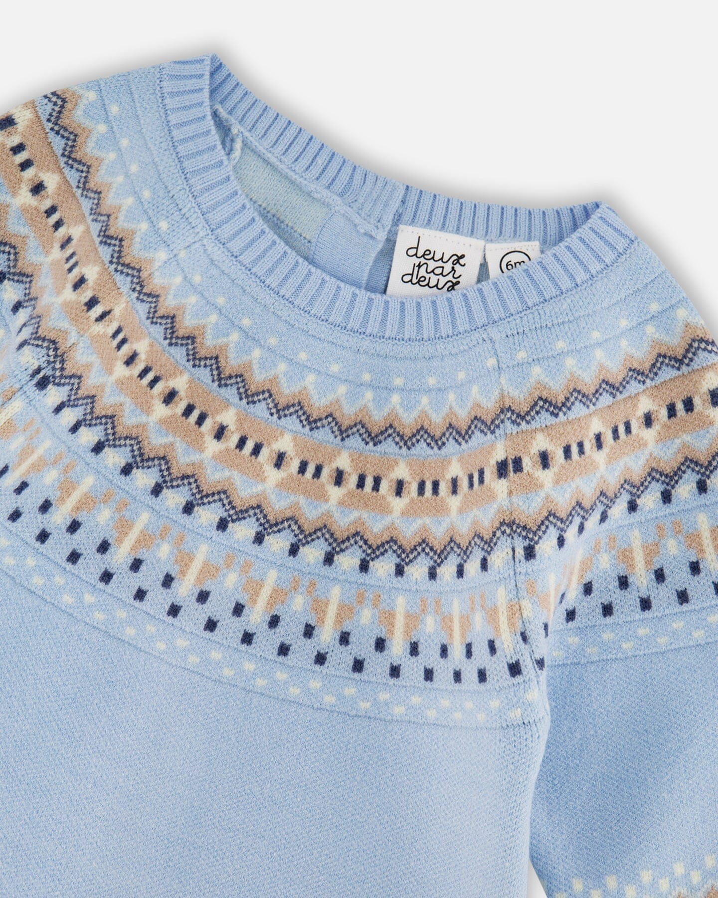 Knitted Jacquard Romper Light Blue - Image 4