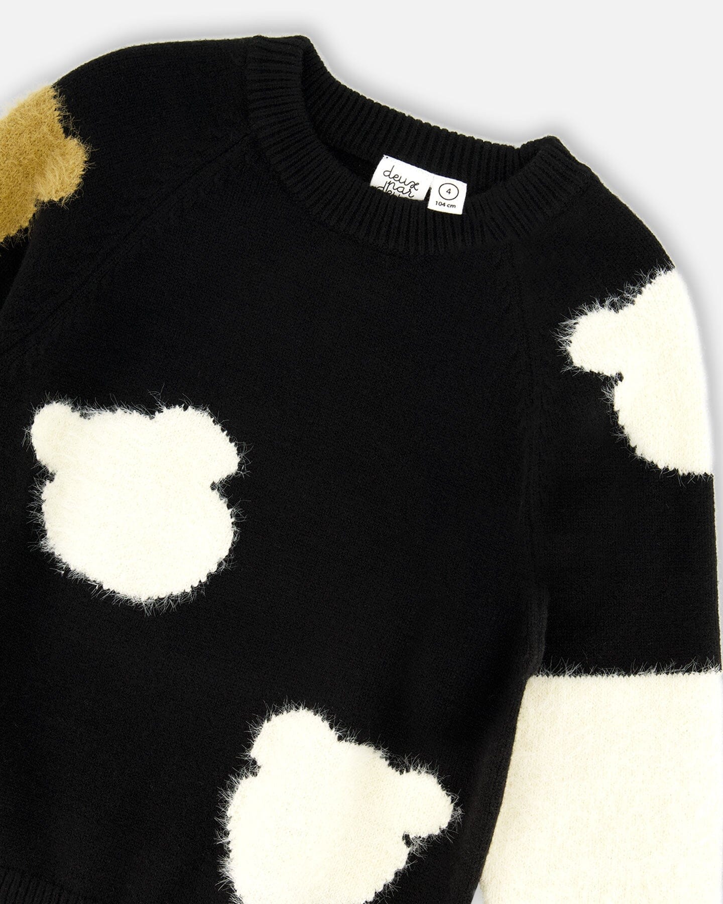 Knitted Sweater Black With Bear Intarsia - Image 4