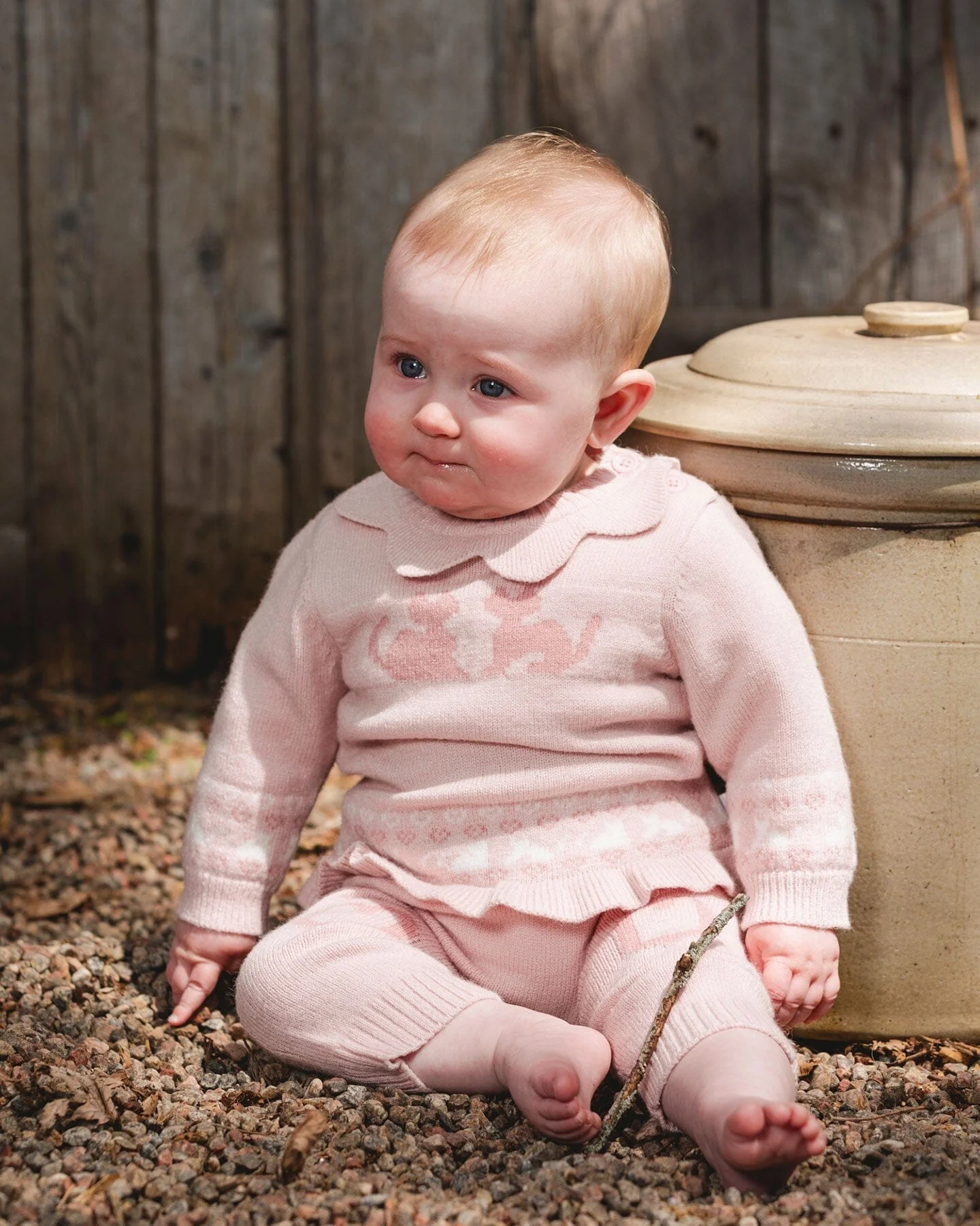 Knitted Top And Pant Set Light Pink - Image 2