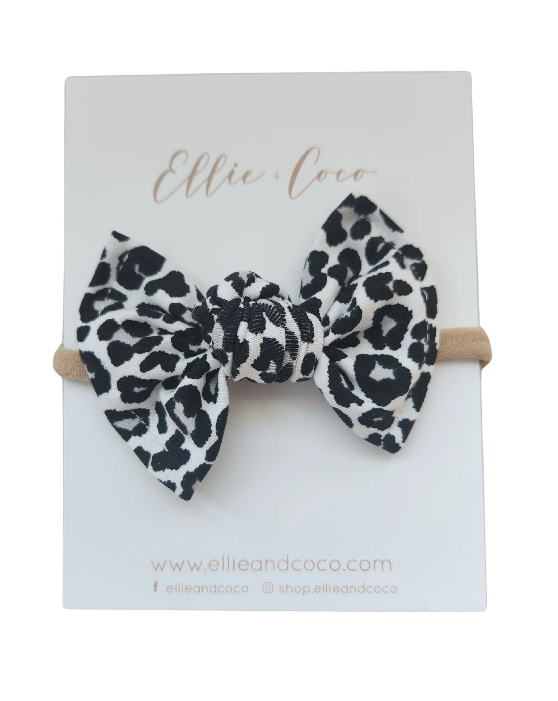 Knot Bow | Black and White Leopard