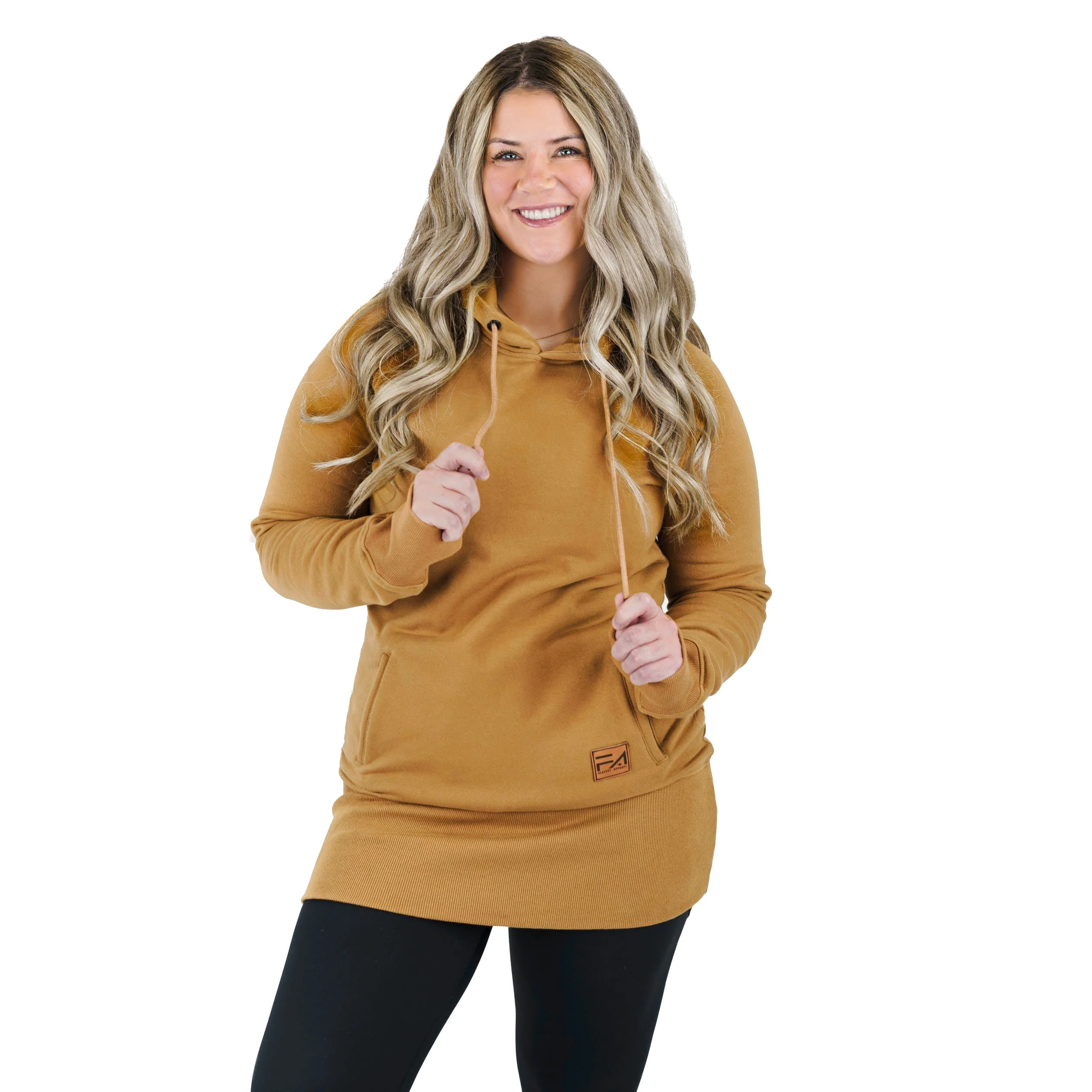 Kora Long Hoodie Caramel - Image 3