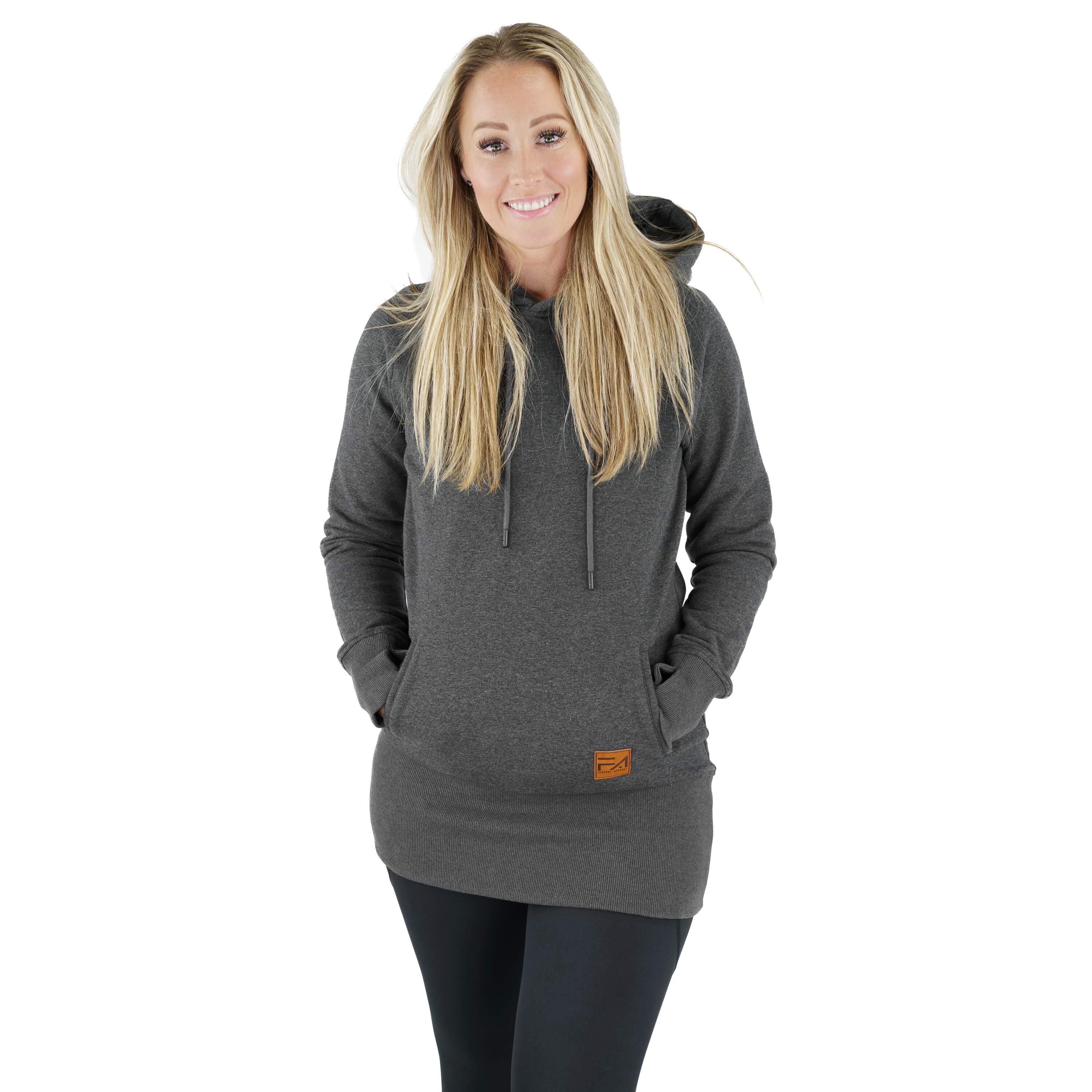 Kora Long Hoodie Charcoal - Image 3