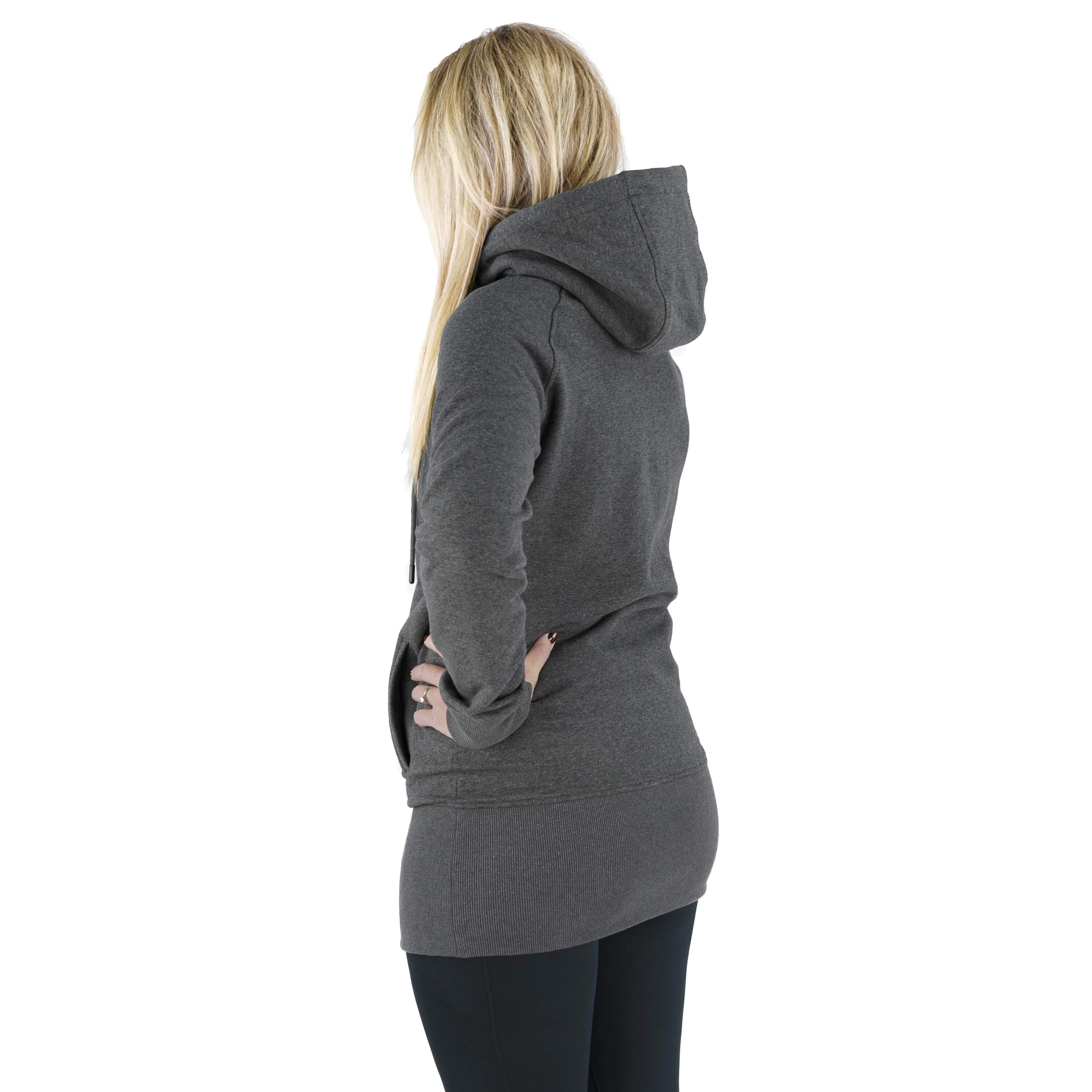 Kora Long Hoodie Charcoal - Image 4