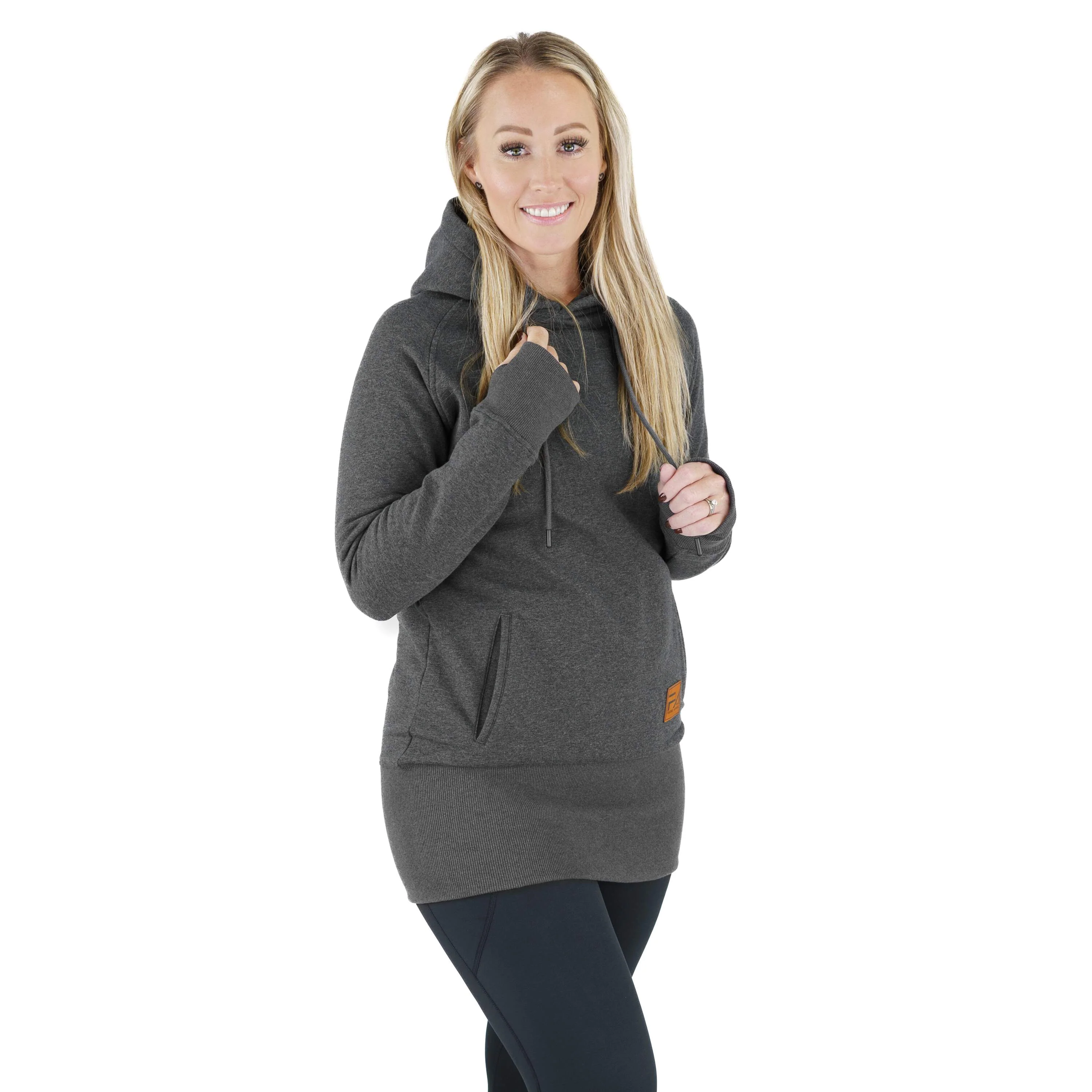 Kora Long Hoodie Charcoal - Image 5