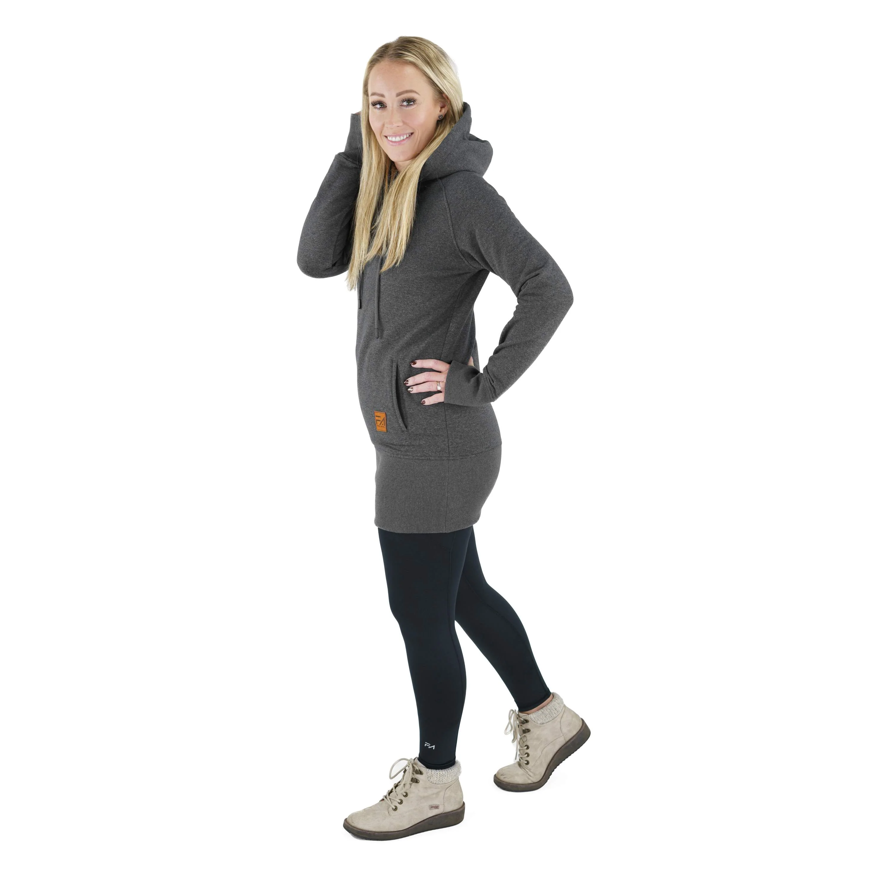 Kora Long Hoodie Charcoal - Image 6