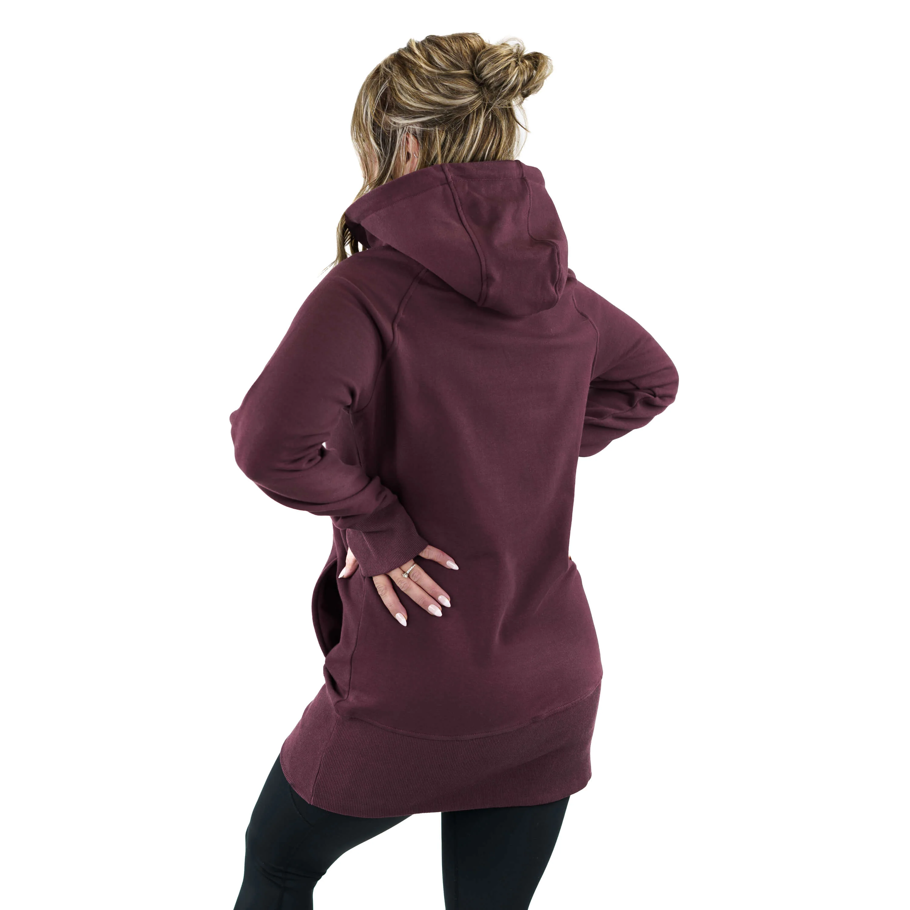Kora Long Hoodie Plum - Image 4