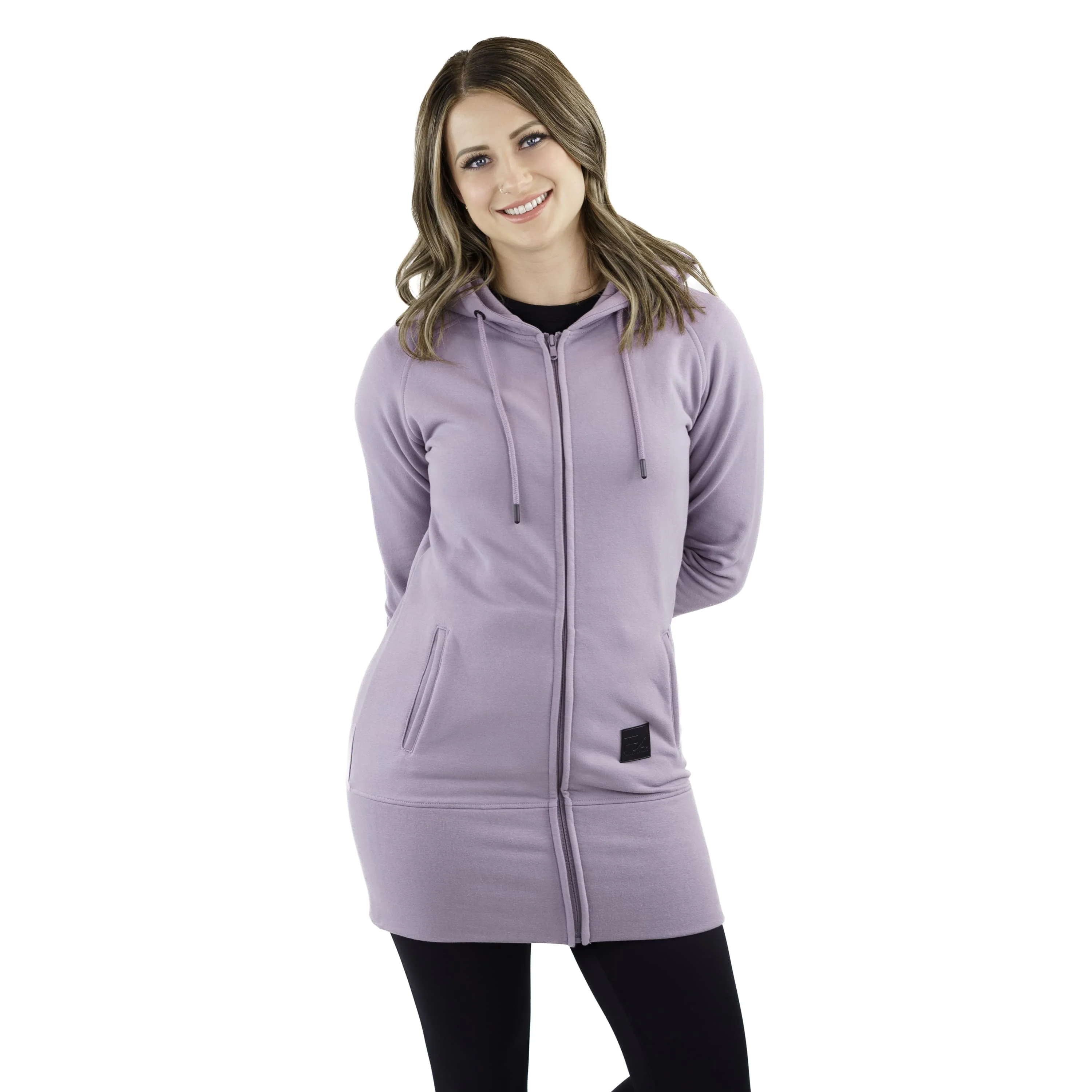 Kora Long Zipup Hoodie Mauve - Image 3