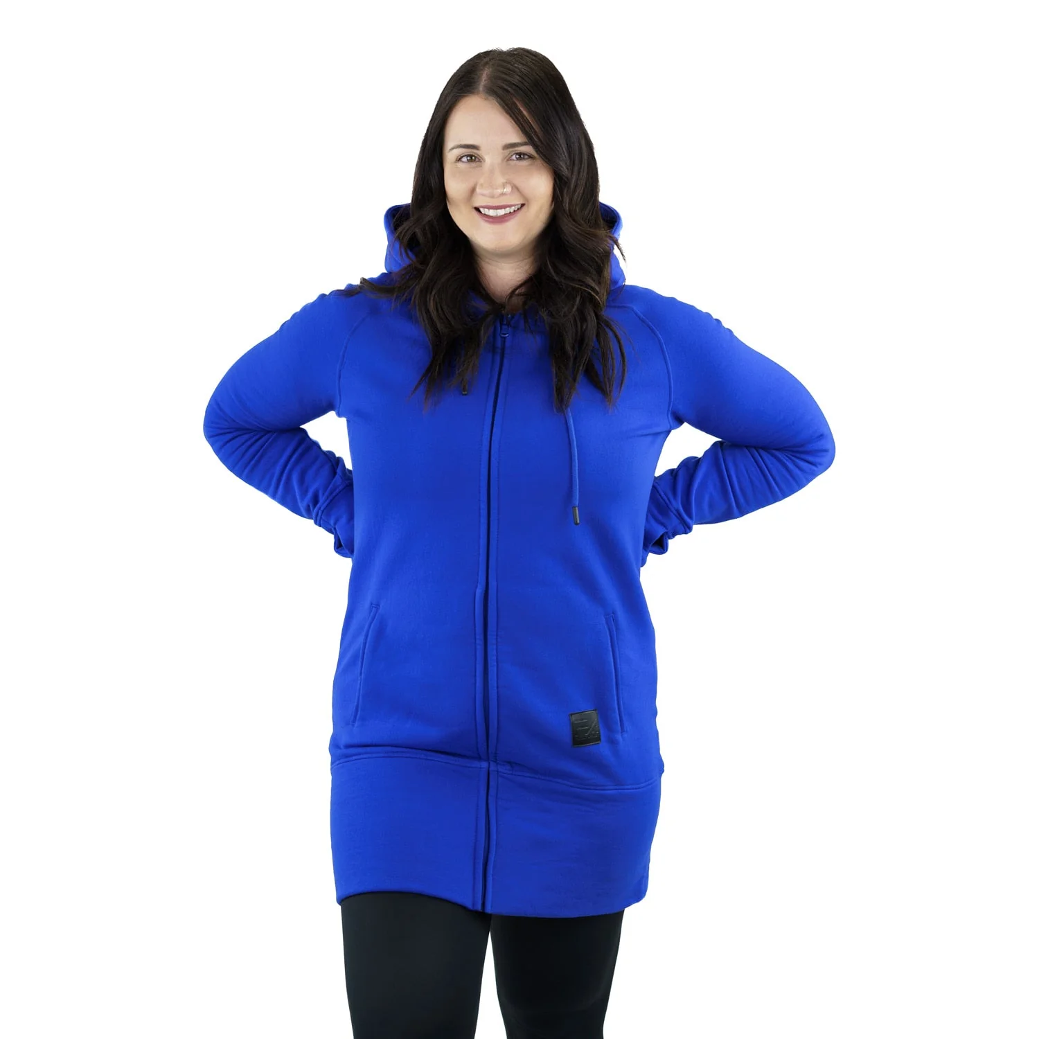 Kora Long Zipup Hoodie Royal Blue - Image 3