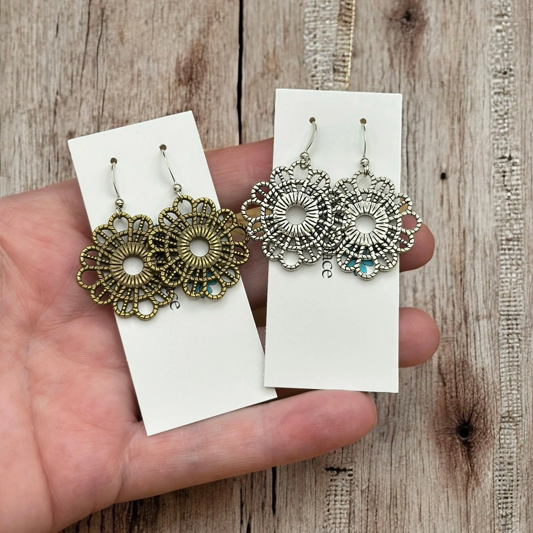 Lace Textured Earrings - Image 2