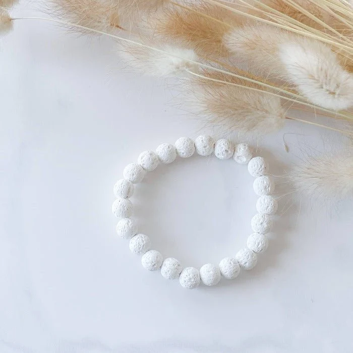 LAVE | Bracelet diffuseur en pierres de lave blanche - Image 4