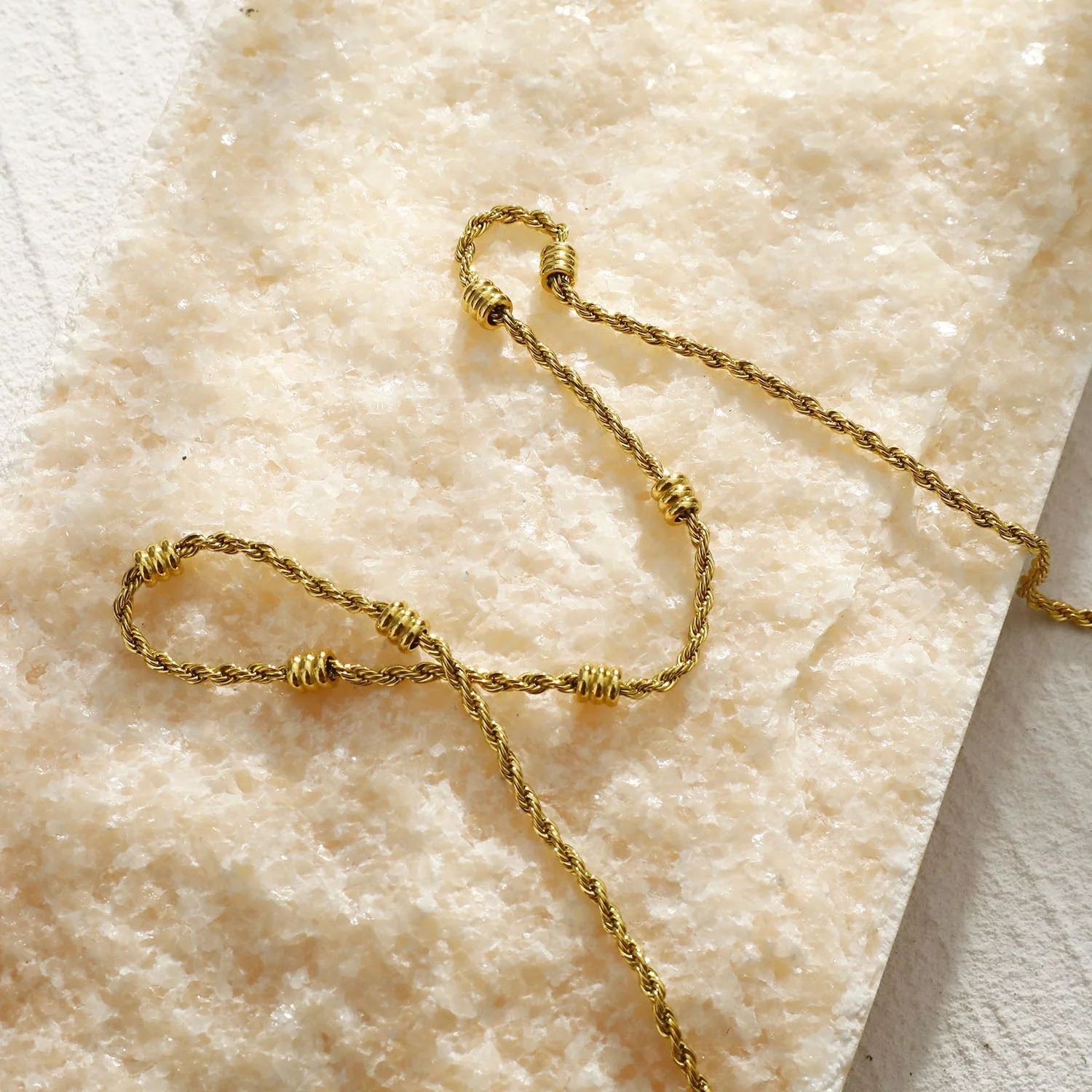 LEMOGES Gold: Beaded Rope Chain Necklace - Image 7