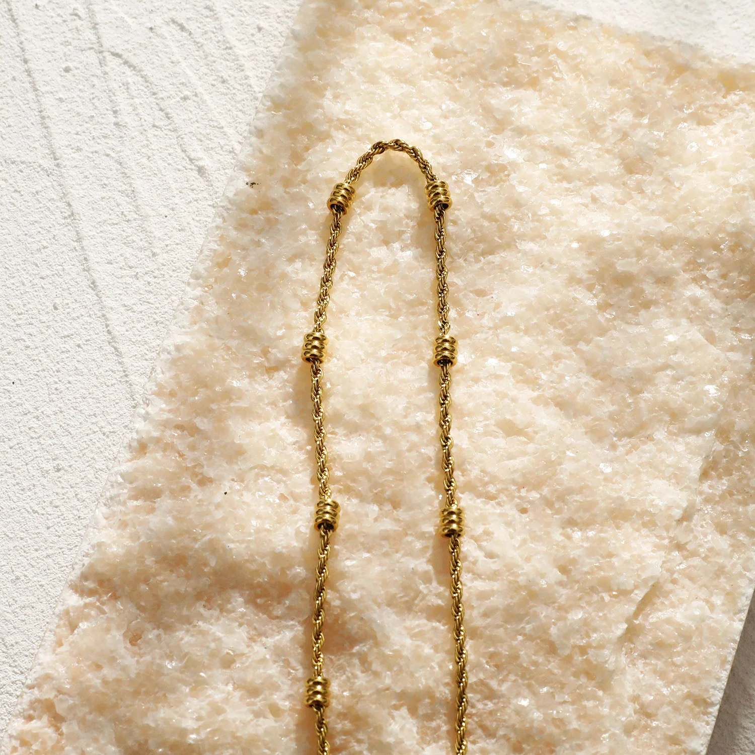 LEMOGES Gold: Beaded Rope Chain Necklace - Image 8