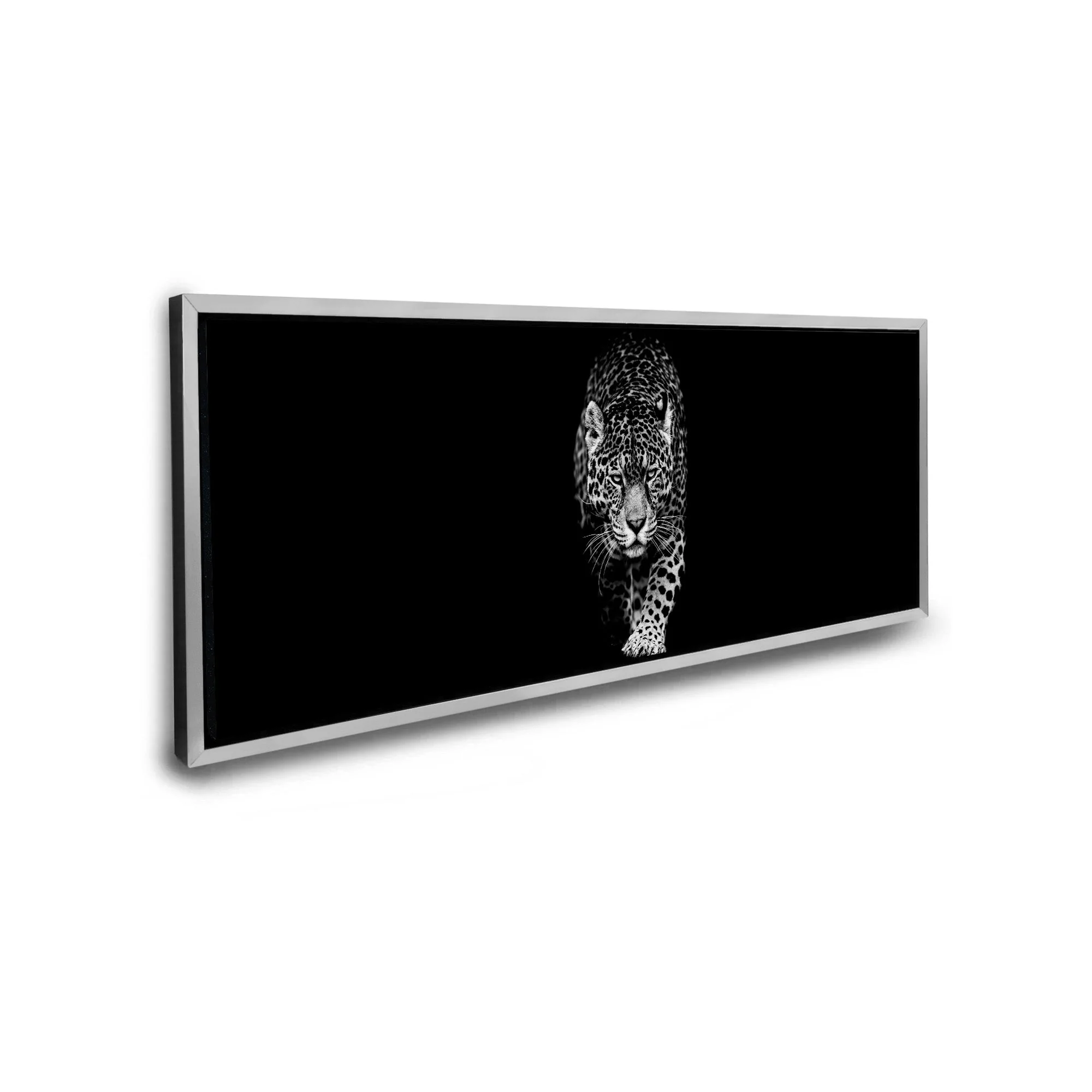 Leopard in Black & White 72" x 24" - Image 3