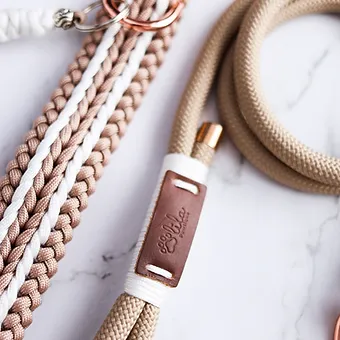 Lila Pawtique Luxury Paracord Rope Style Dog Leash Pink Rose - Image 2