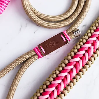 Lila Pawtique Luxury Paracord Rope Style Dog Leash Pinkish - Image 2