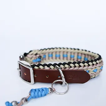 Lila Pawtique Macrame Style Adjustable Dog Collar Ocean - Image 4