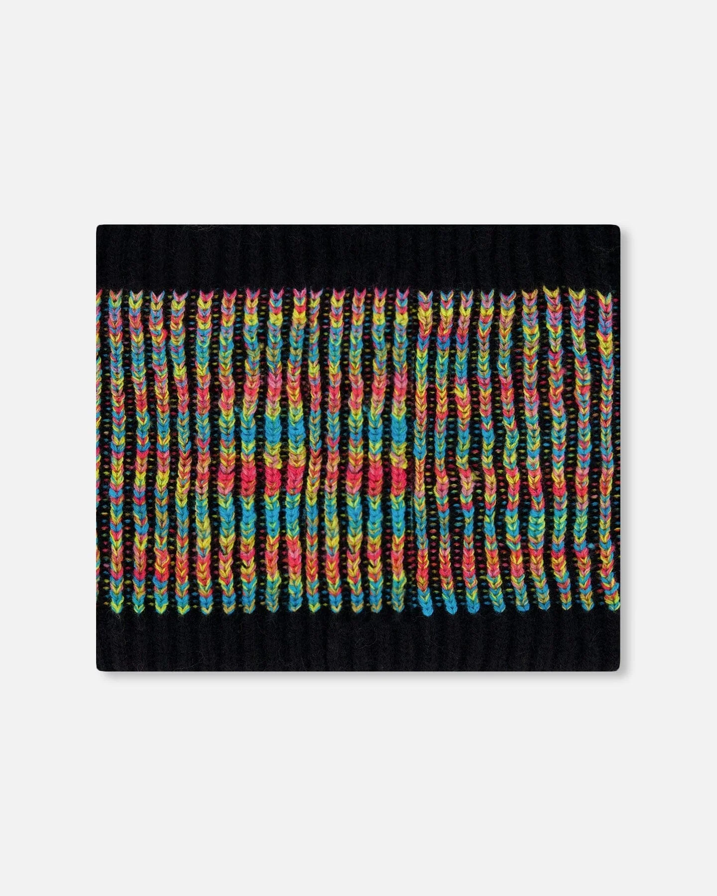 Lined Knit Neckwarmer Black And Multicolor - Image 2