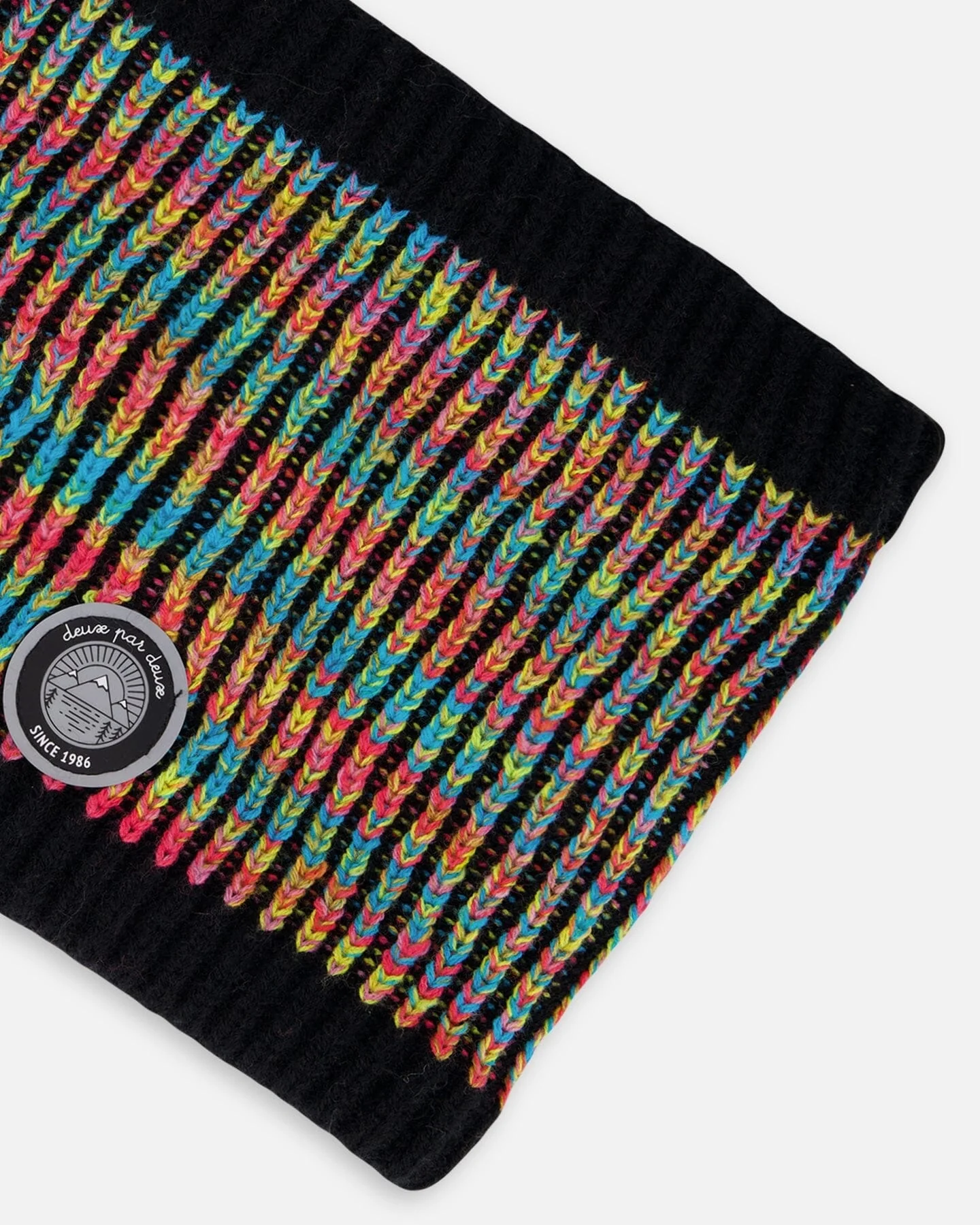 Lined Knit Neckwarmer Black And Multicolor - Image 3