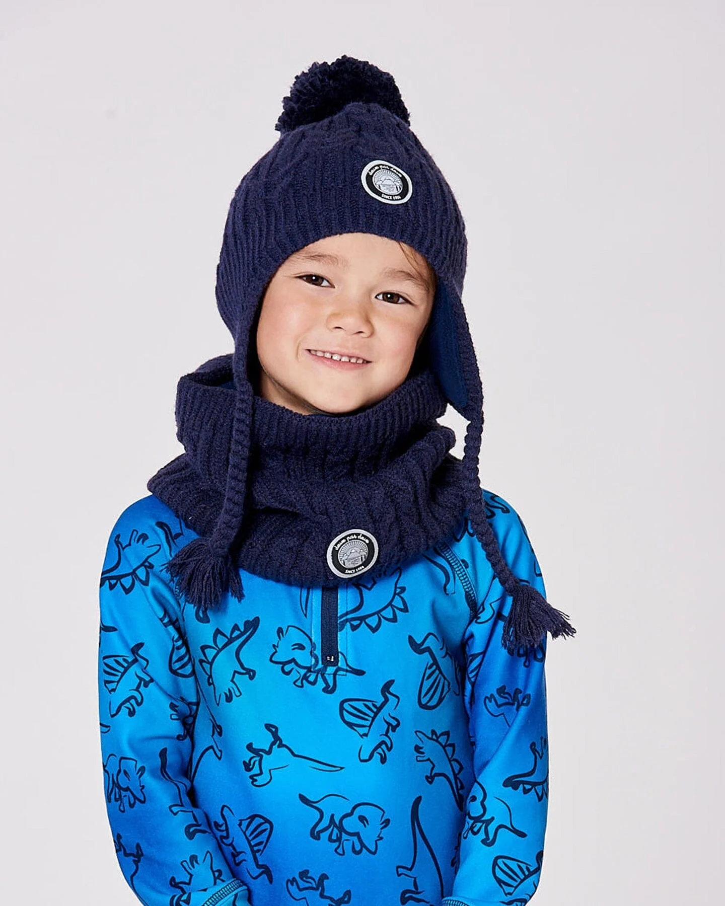 Lined Winter Hat With Pompom Navy Blue - Image 2