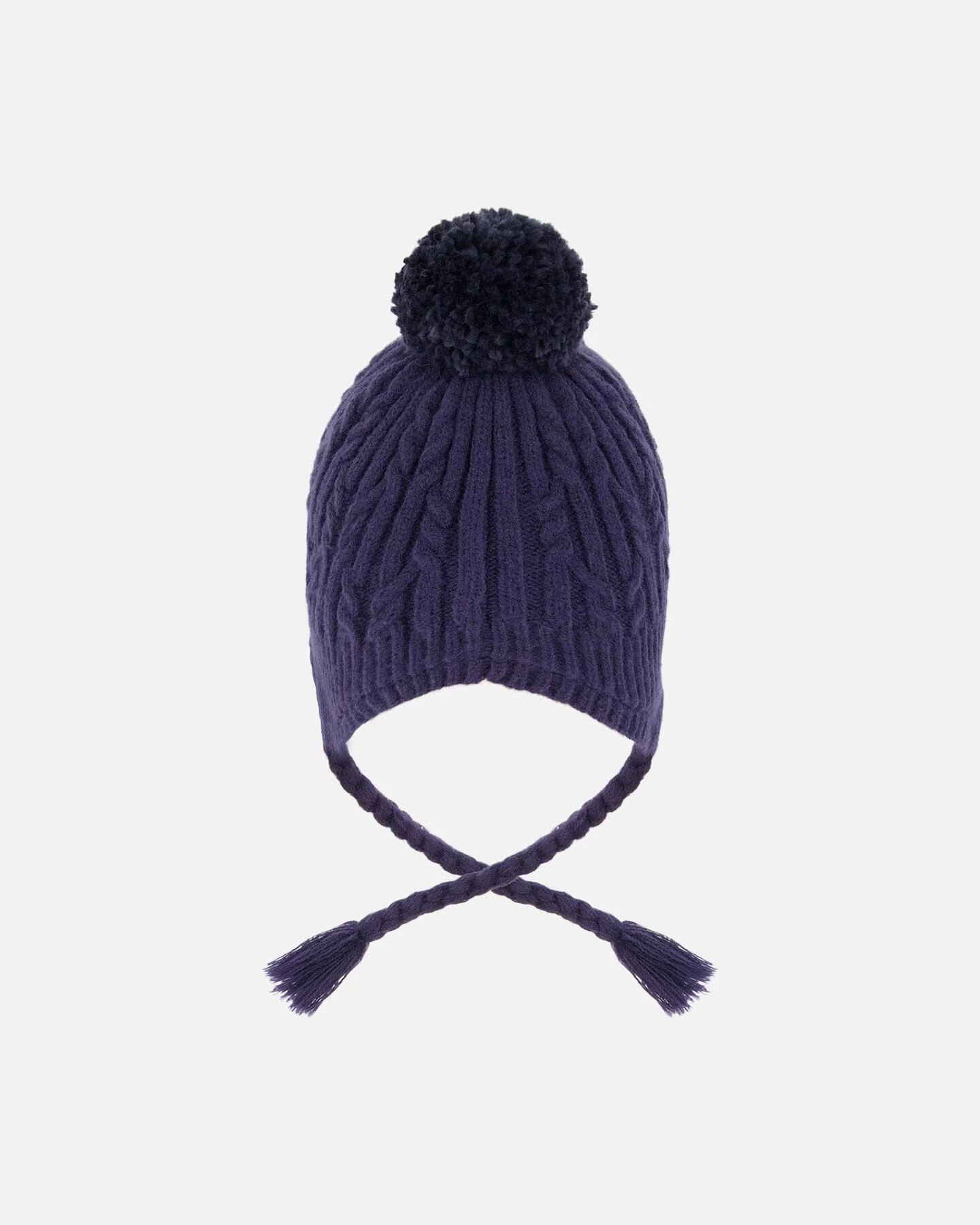 Lined Winter Hat With Pompom Navy Blue - Image 3