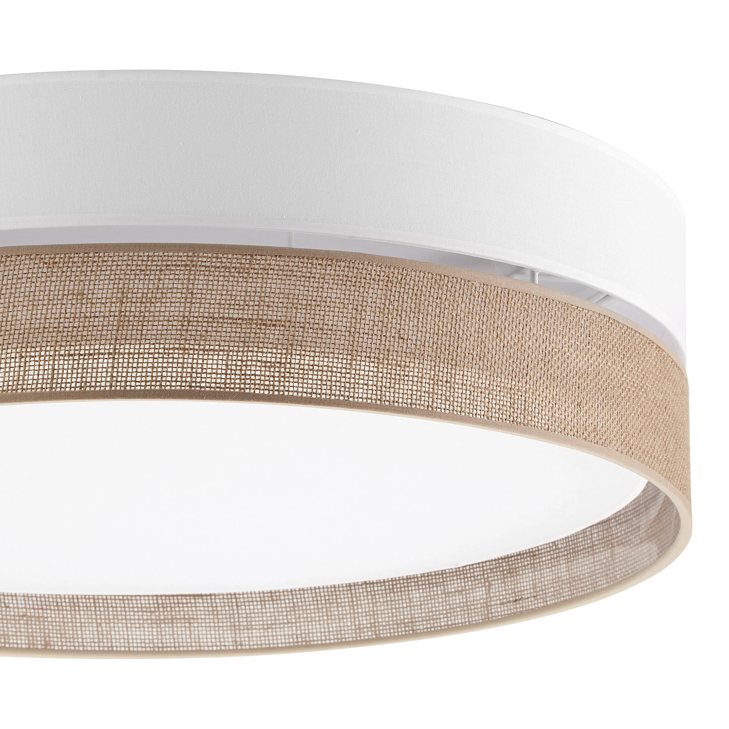 Linobianco Natural Linen Flush Mount Ceiling Light for Bedroom, Hallway & Living Room - Image 3