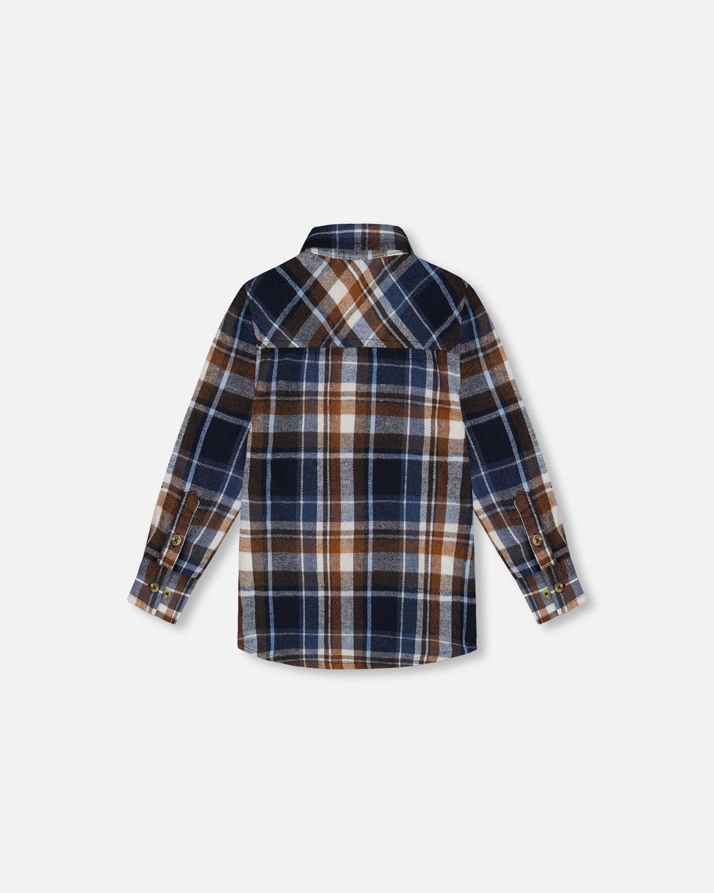 Long Sleeve Button Down Shirt Plaid Blue And Hazel - Image 4