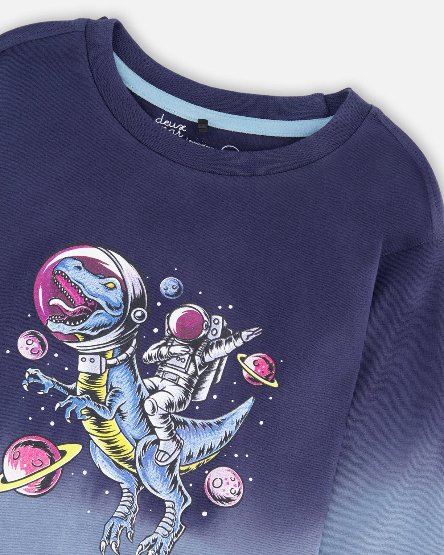Long Sleeve Organic Cotton Gradient Jersey Tee Blue - Image 3